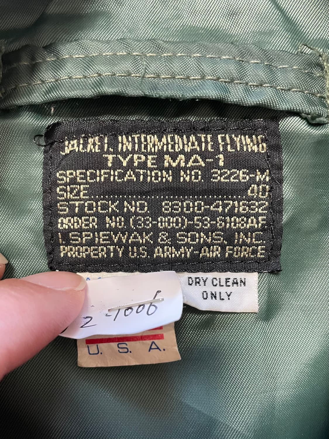 최저가) 80s Made USA 스피왁 spiewak 빈티지 마원 ma1 상품이미지8