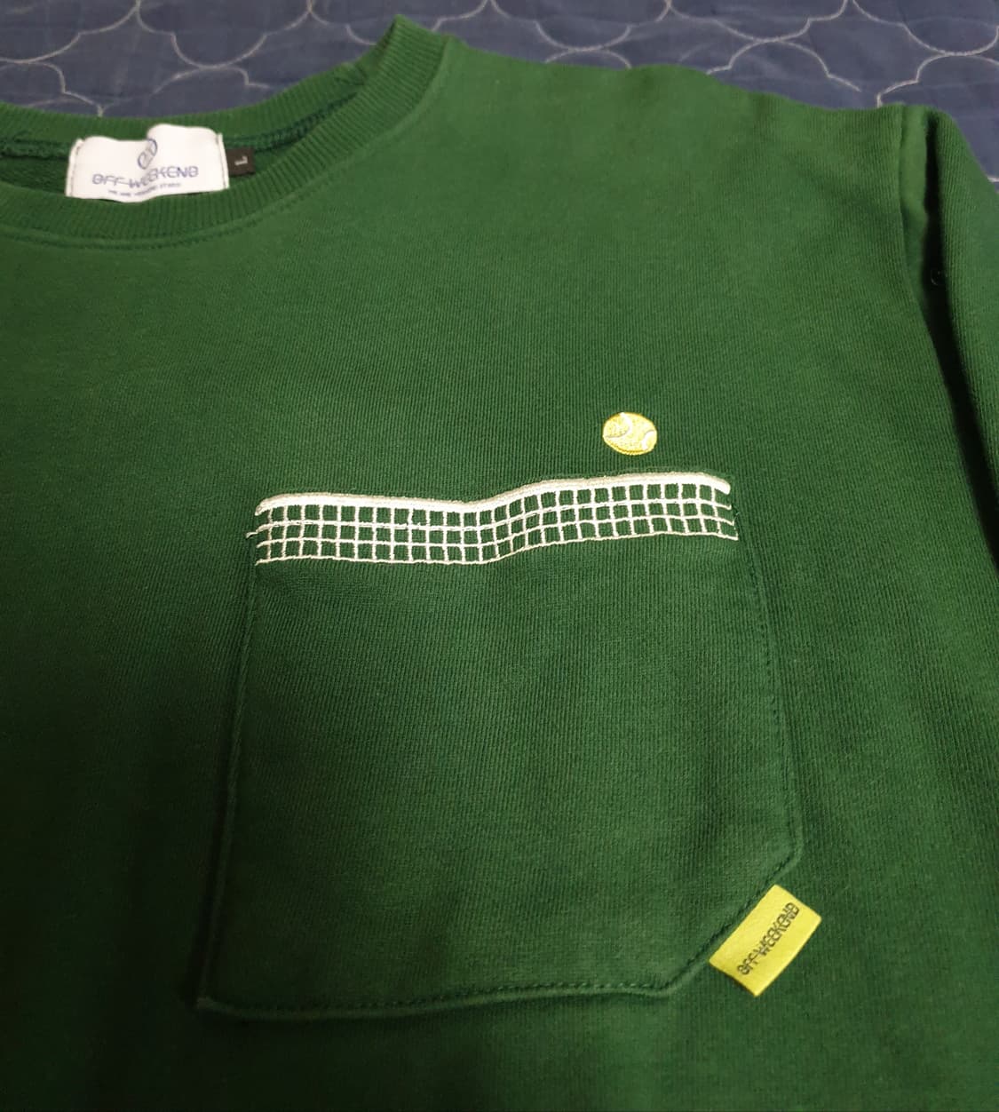 오프위켄드 테니스볼 포켓 맨투맨 그린 (L) 상품이미지2