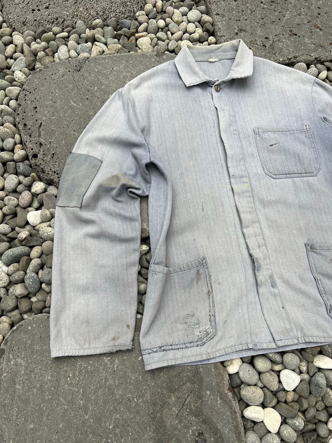 OLD EURO VINTAGE HBT GREY 패치워크 빈티지워크자켓 상품이미지4