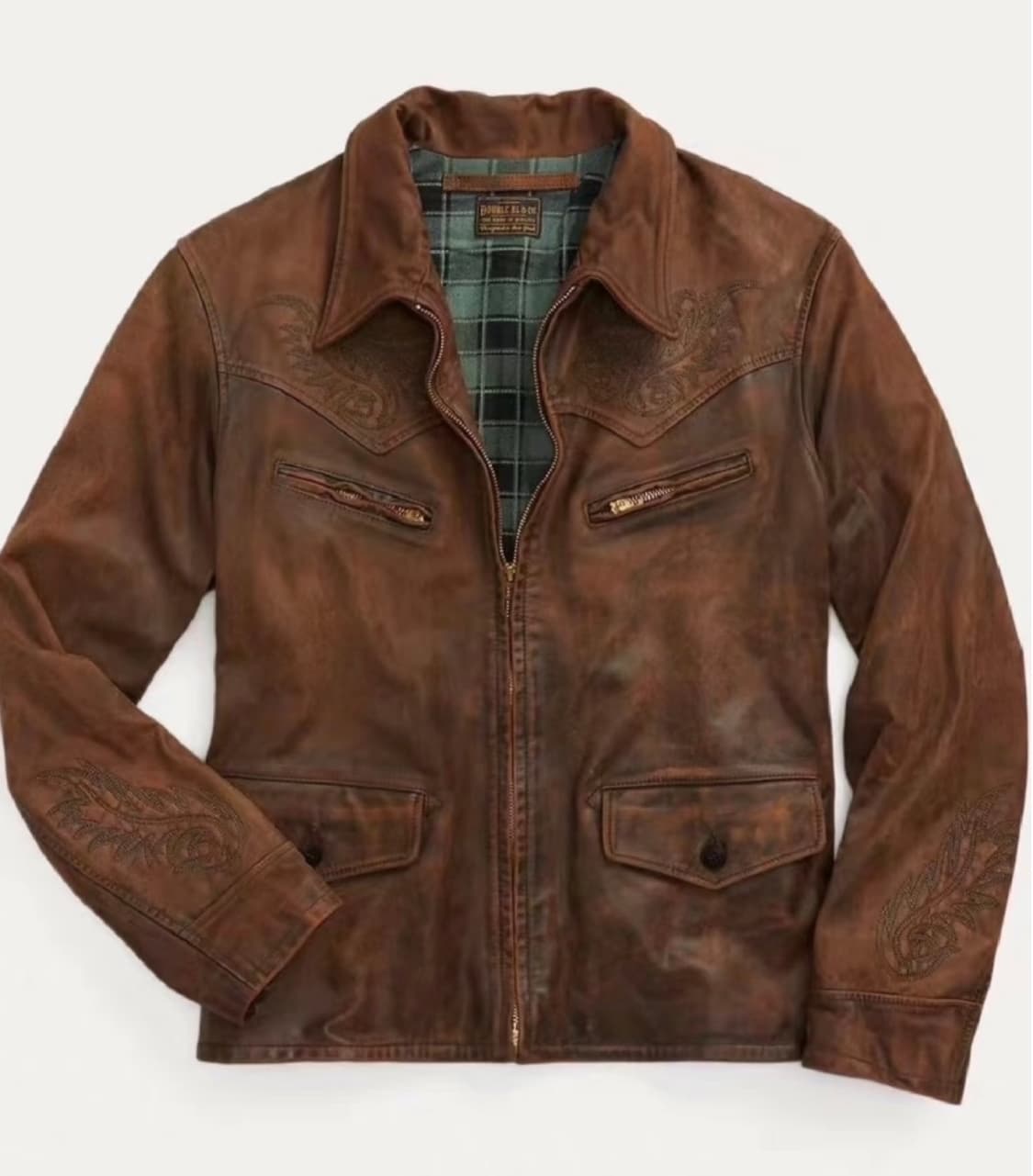 RRL 웨스턴 엠브로이디드 레더 자켓 m 상품이미지1