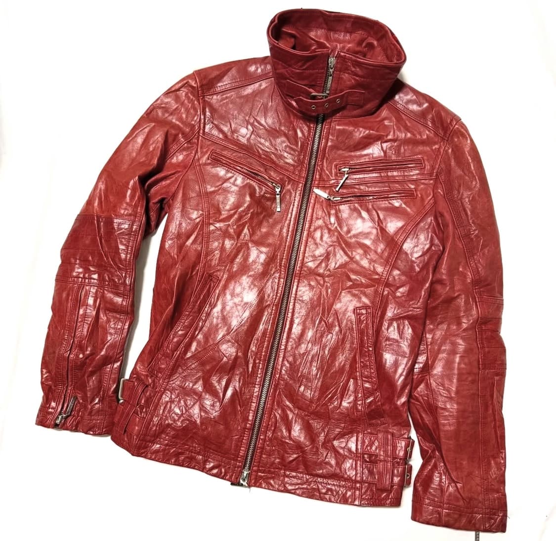 ASM - 하이넥 레더 자켓 상품이미지1