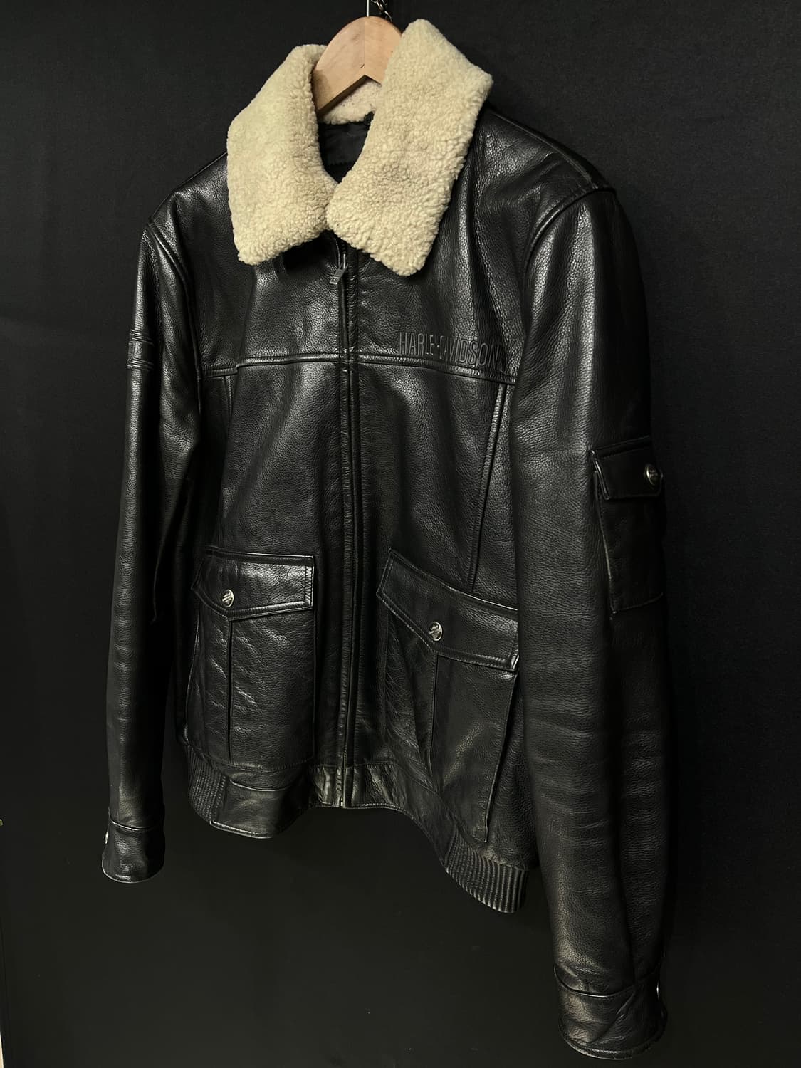 할리데이비슨 가죽 봄버 자켓 상품이미지2