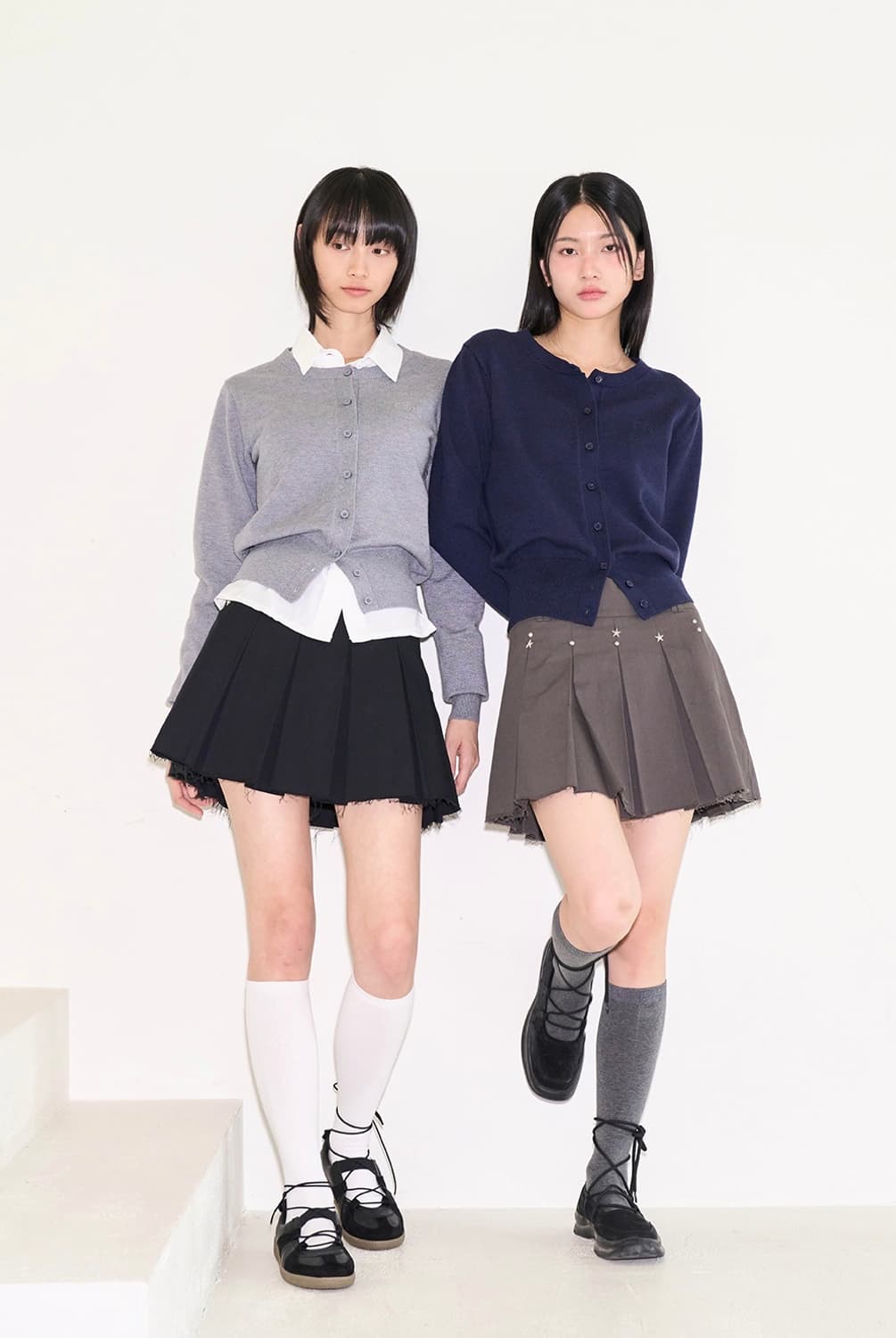 일리고 스타 스터드 블랙 플리츠 레이어드 미니 스커트 M 상품이미지6