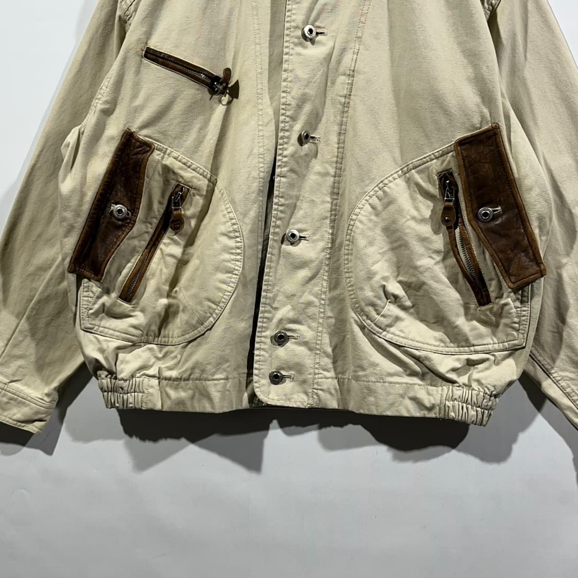 [JPN] 90's 빈티지 레더카라 헌팅 워크자켓 상품이미지4