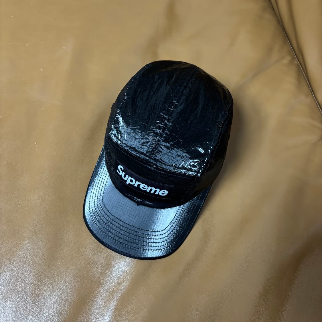 슈프림 캠프캡 모자 박스로고 23fw 글로스 립스탑 블랙 상품이미지6