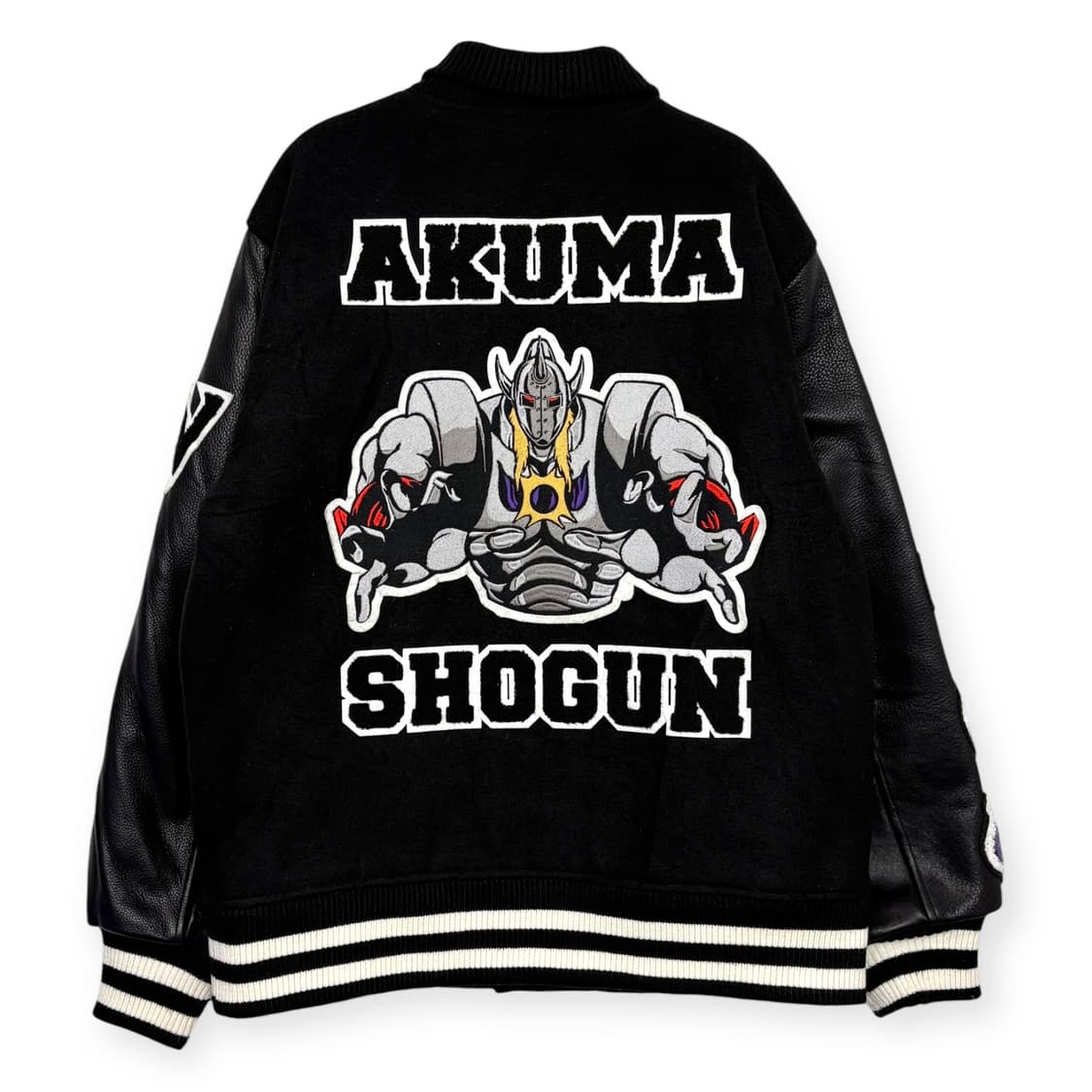 근육맨 작가 일러스트 가죽 바시티 자켓 상품이미지9