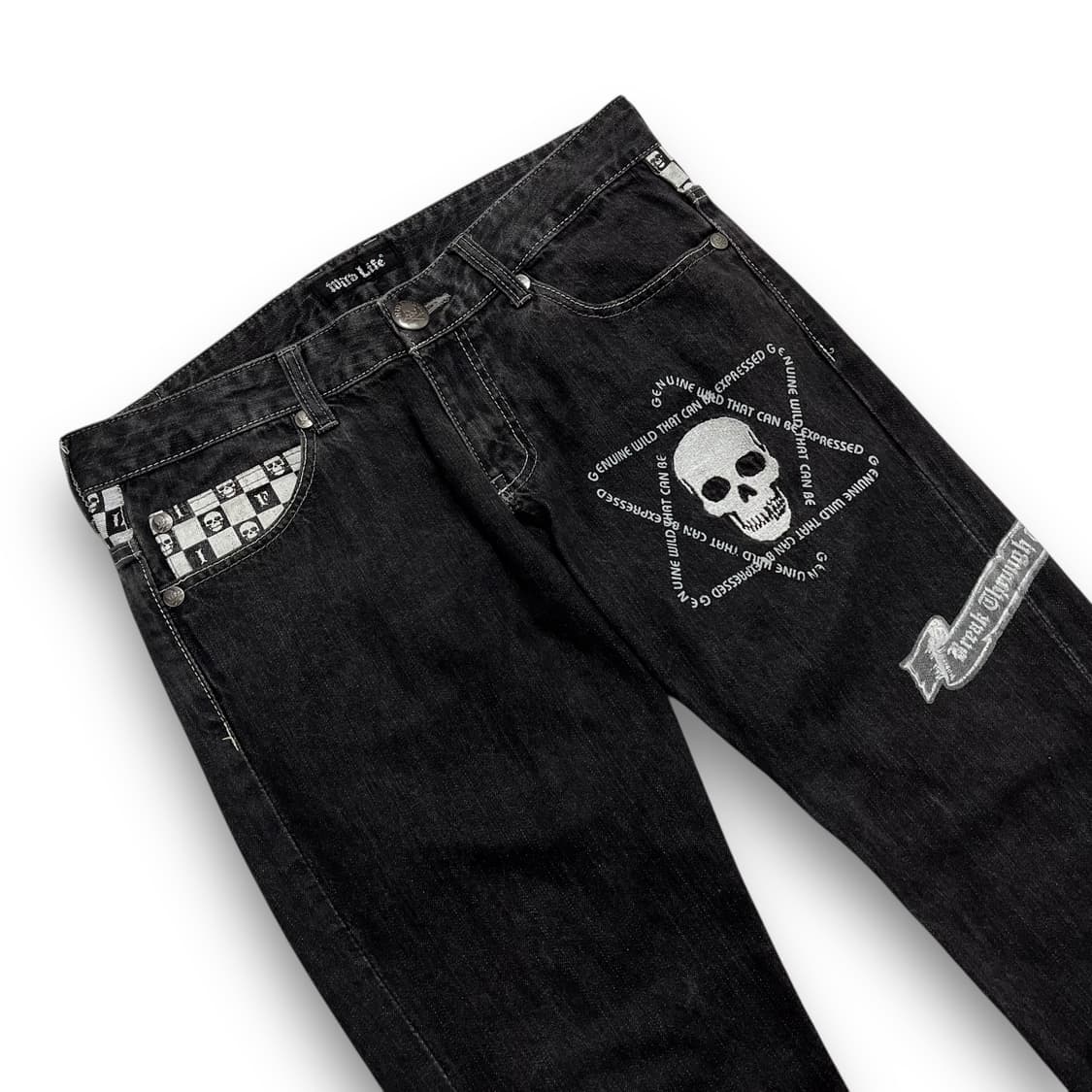 Wild Life 00s Punk Skulls Rock Jeans 상품이미지3