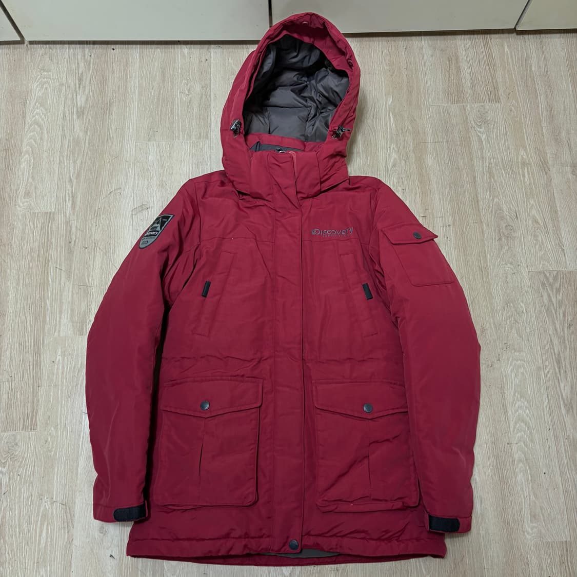 디스커버리 와펜 구스다운 후드 패딩 S/90  상품이미지1