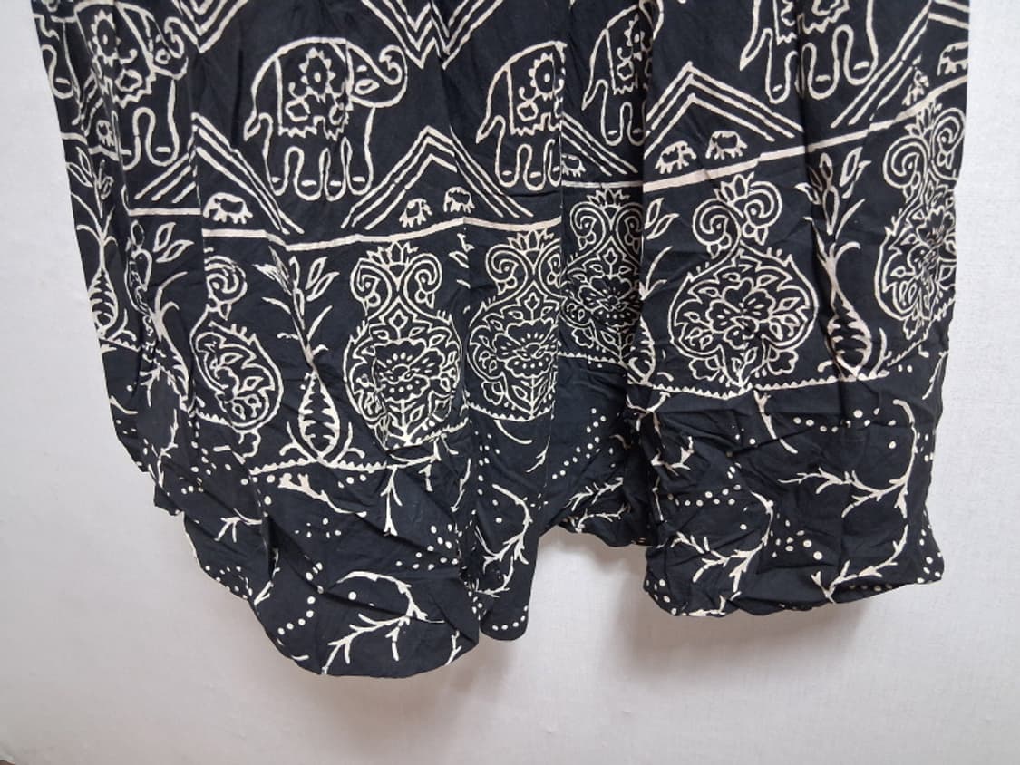 일본수입 SHANTI 인디아 코끼리 블록 프린트 루즈핏 면나염 롱원피스  상품이미지8