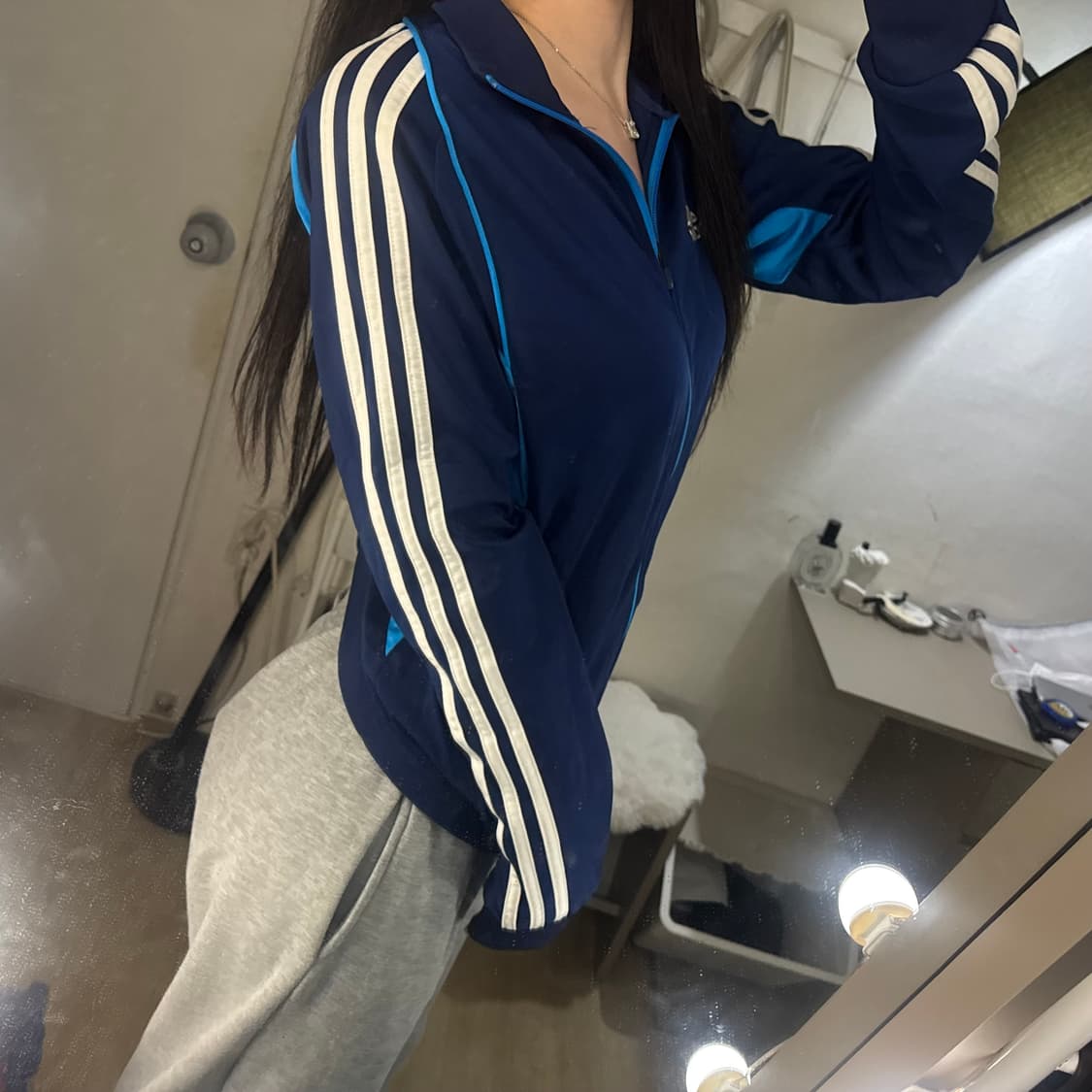 아디다스 삼선 로고 네이비 블루 배색 져지  상품이미지4