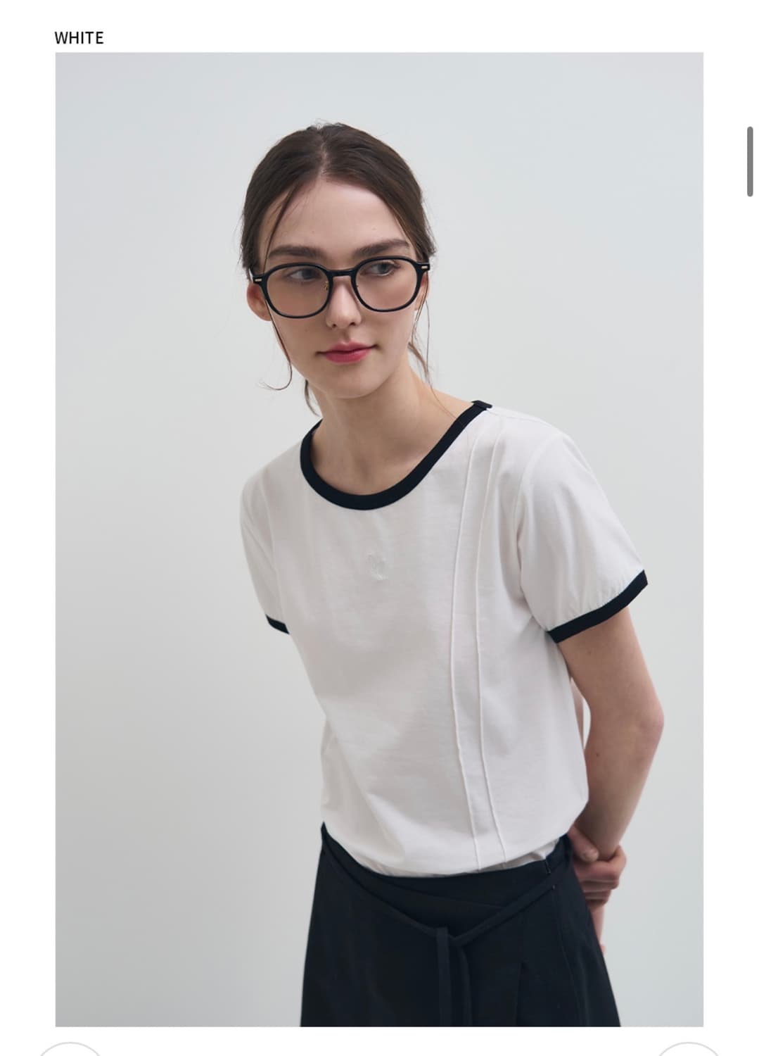 (S) 드로우핏 우먼 더블 핀턱 링거 티셔츠 [WHITE] 판매 반팔 상품이미지1