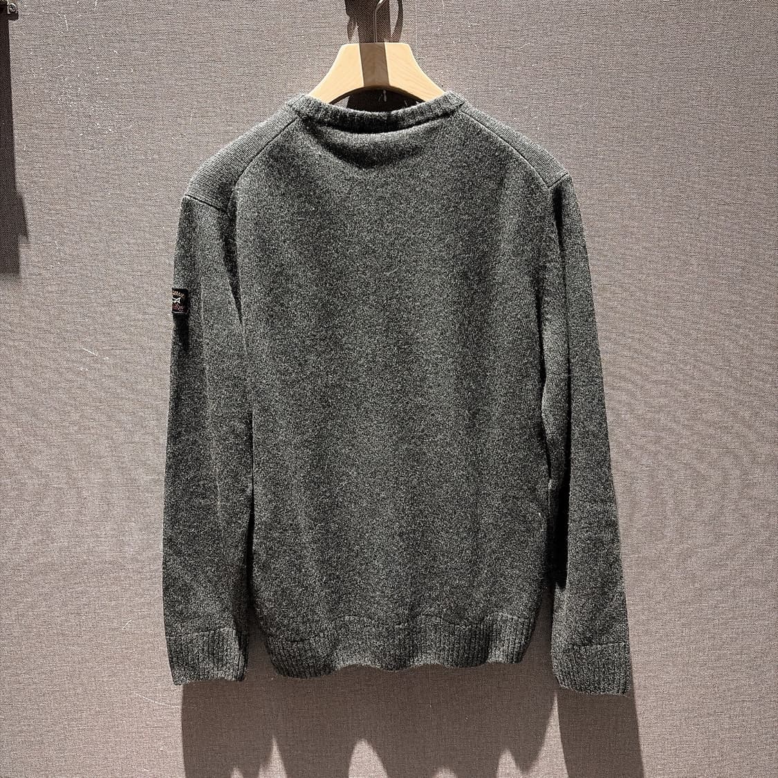 (정품/새상품) 폴앤샤크 남성 차콜 그레이 슬리브 와펜 울 니트 상품이미지3