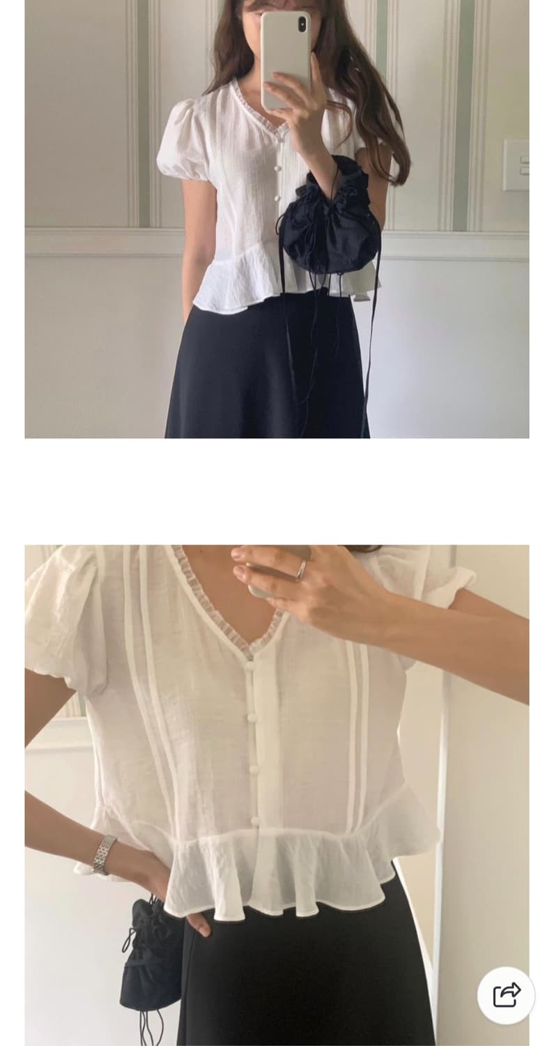 liter 리터 슈 프릴 블라우스 아이보리 상품이미지4