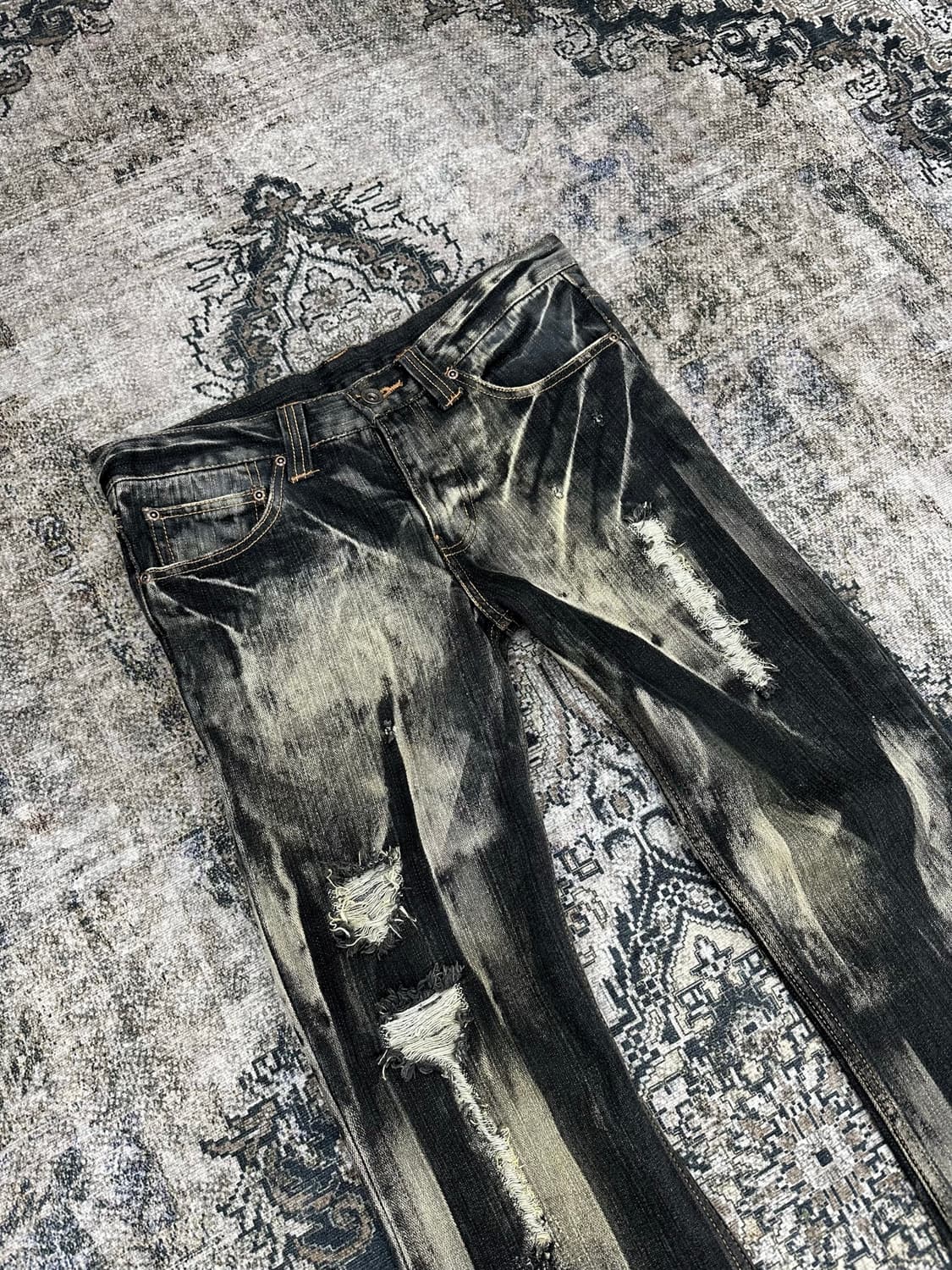 Crack washing bootscut jeans 상품이미지2