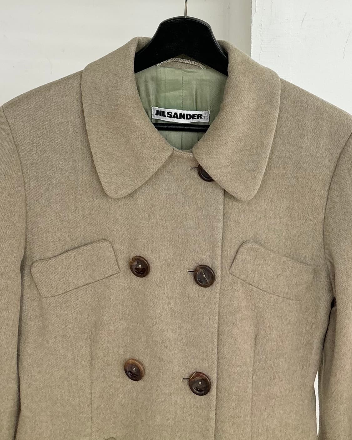 질샌더 베이지 더블 브레스티드 울코트 상품이미지2