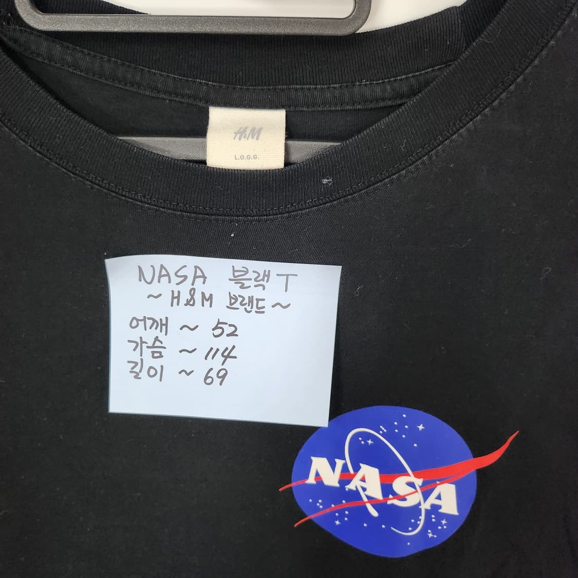 NASA 블랙 반팔티 100-105 상품이미지4
