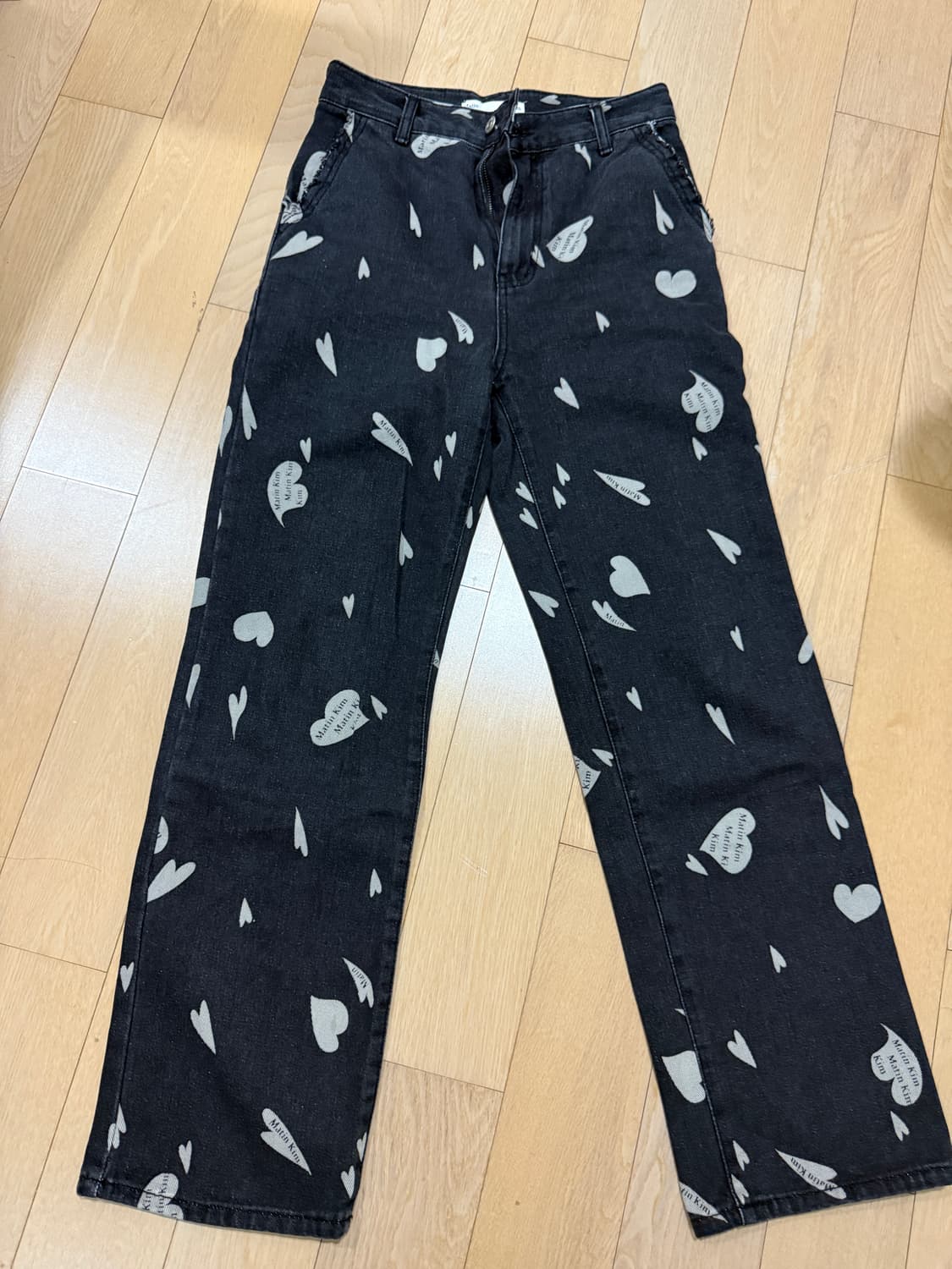 마뗑킴 하트 블랙진 데님바지 상품이미지3
