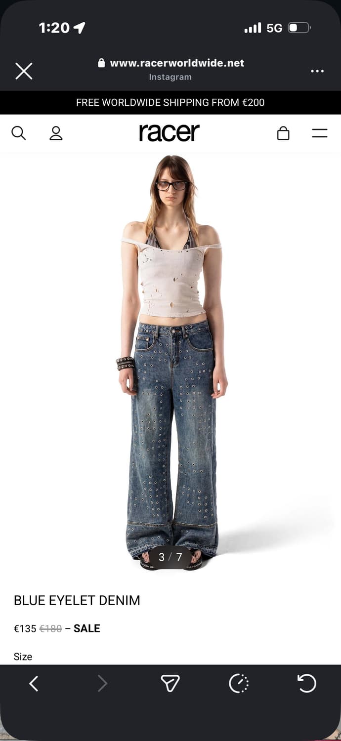 Racer worldwide Blue Eyelet Denim 상품이미지3