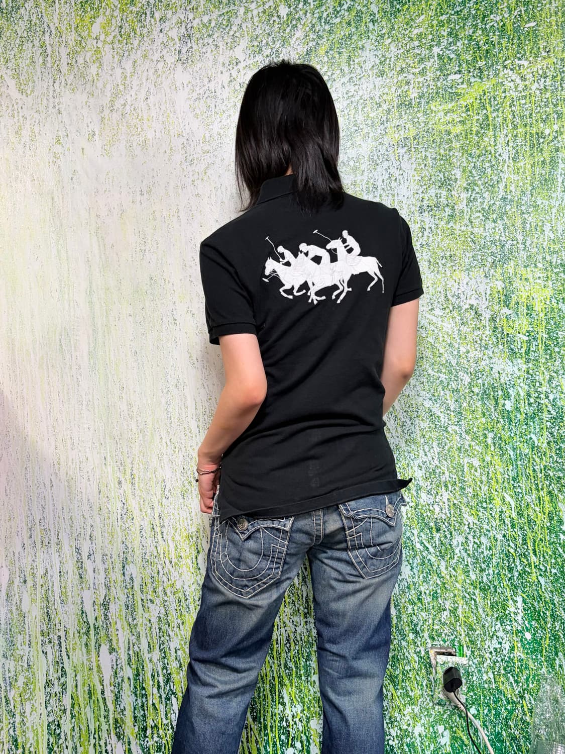 폴로 빅포니 치프키프 체이스 럭비티 블랙 카라 반팔 티셔츠 S 상품이미지1