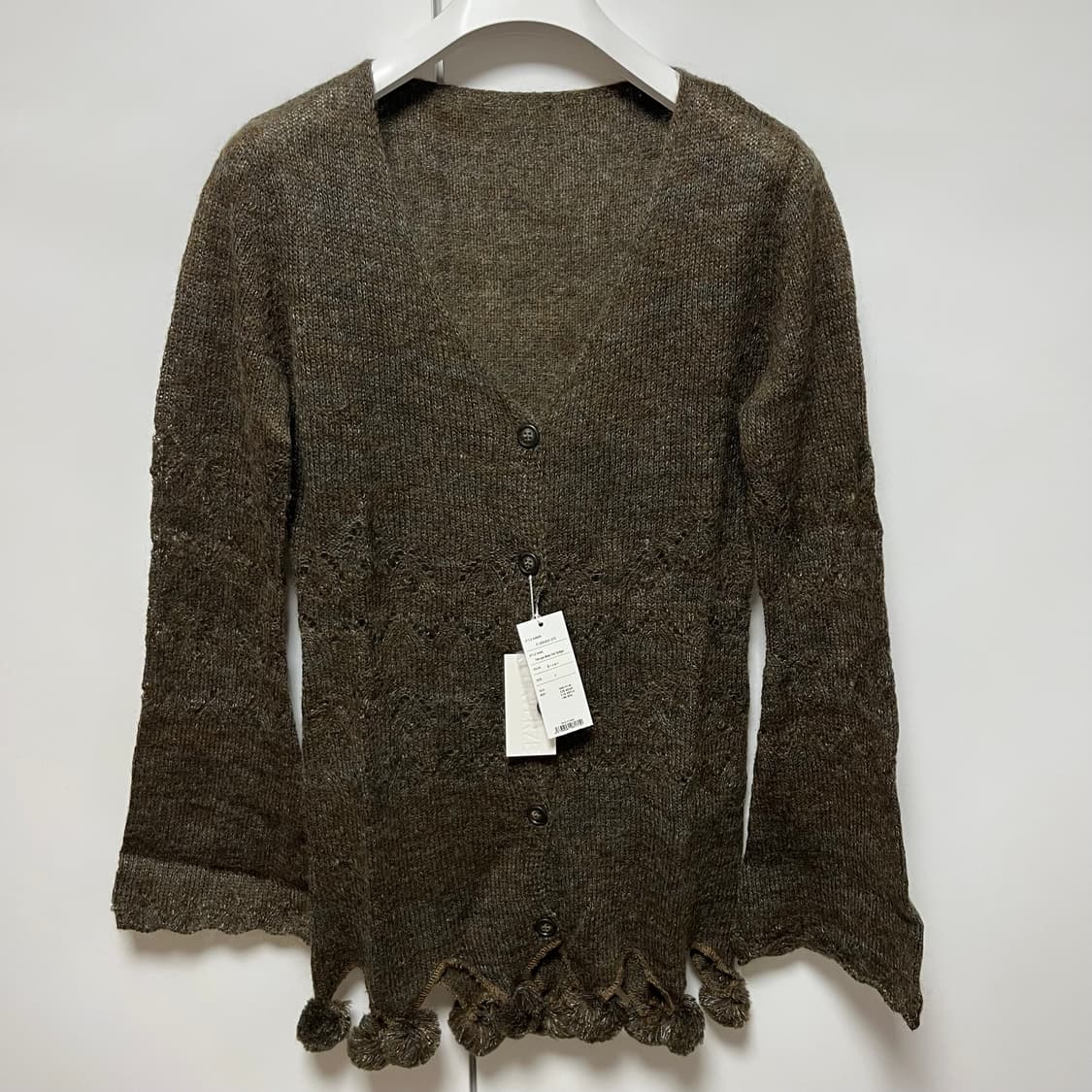 [F]퍼버즈 25fw Pom-pom 모헤어 가디건/브라운 상품이미지2