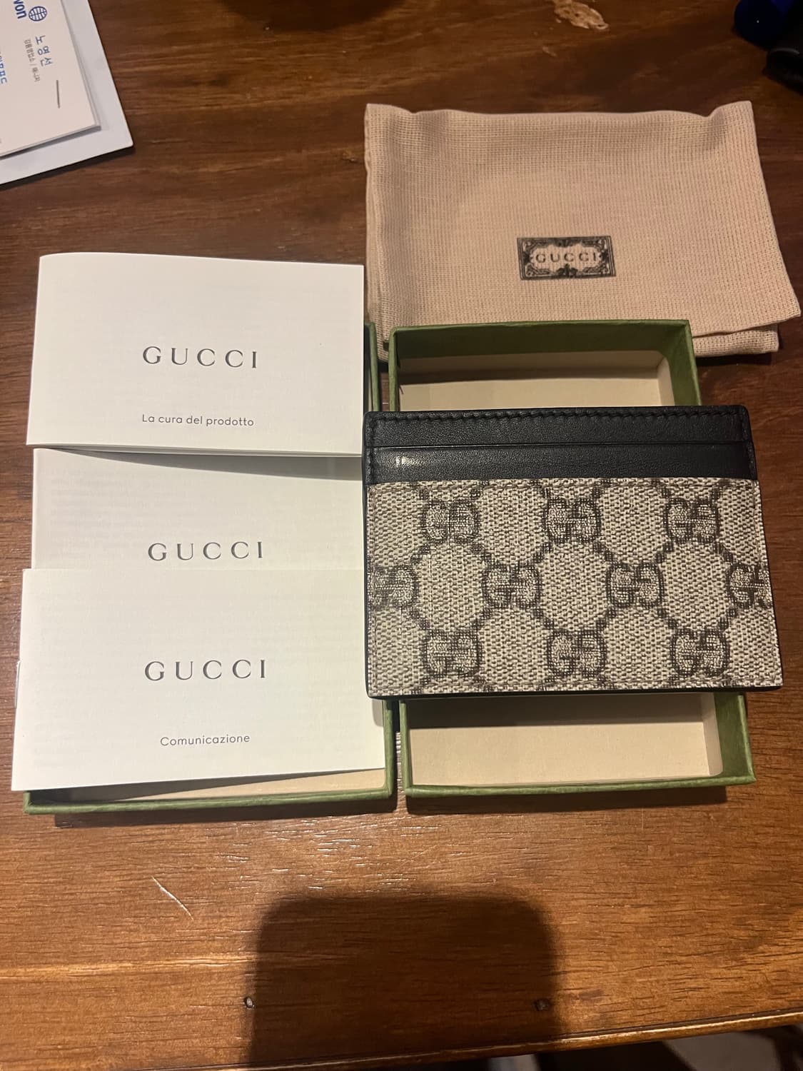 [S급] 구찌 GG 수프림 카드 홀더 베이지 에보니 상품이미지2