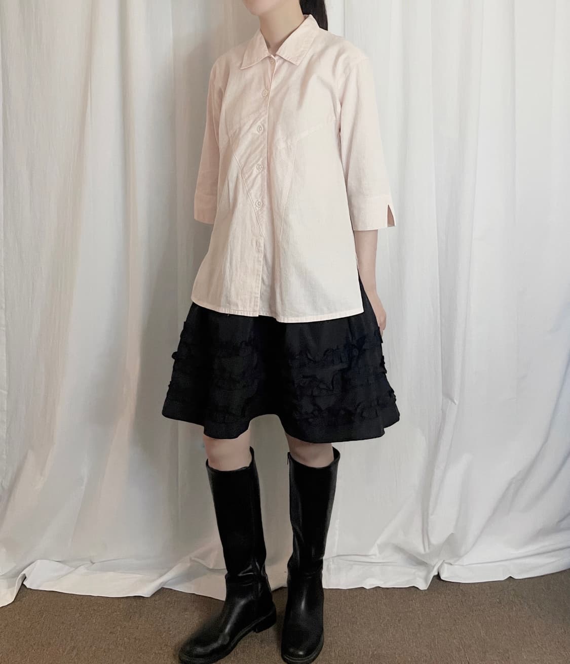 Line Point 3/4 Sleeve Shirt 상품이미지2