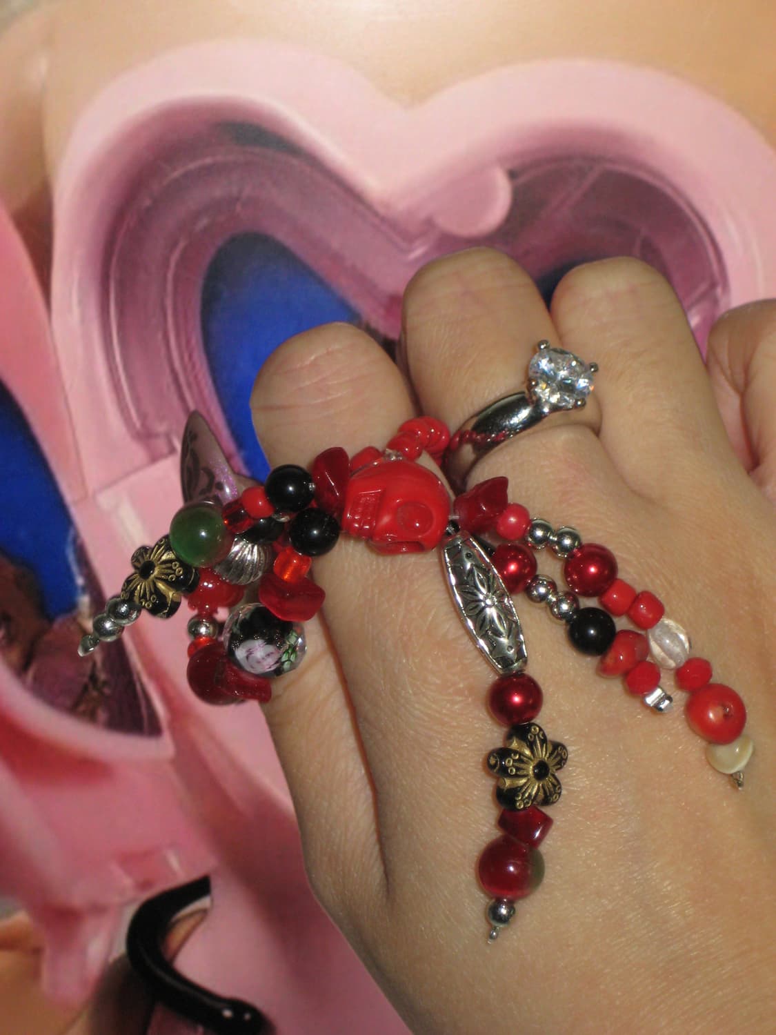 red skull antique ring 레드 스컬 엔틱 링 반지 상품이미지3