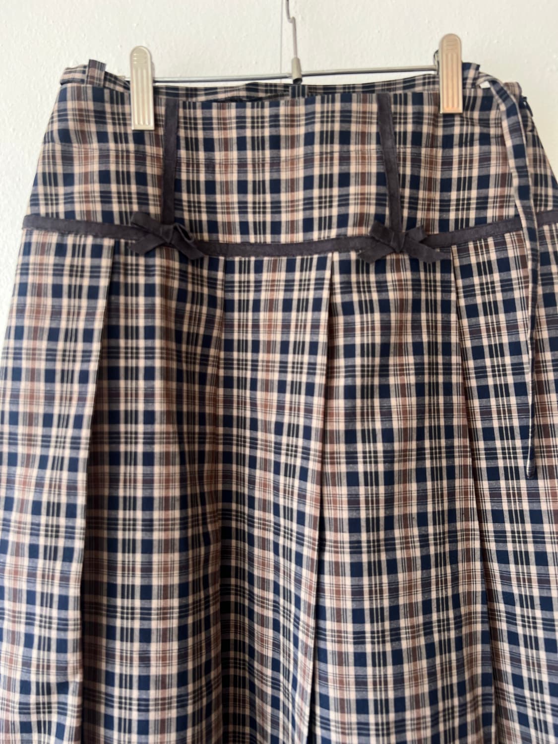 비터셀즈 BITTER CELLS 여성  브라운체크 미디스커트 플리츠스커트 상품이미지3