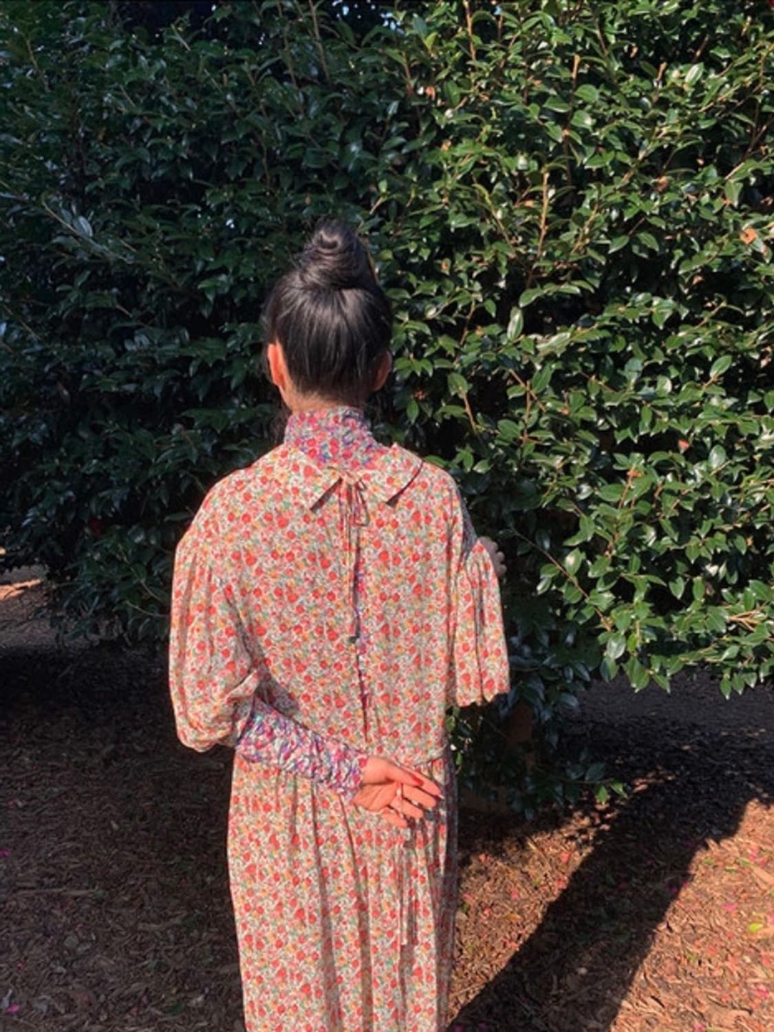 프레클 플라워 백 오픈 쉬폰 드레스 원피스 상품이미지1