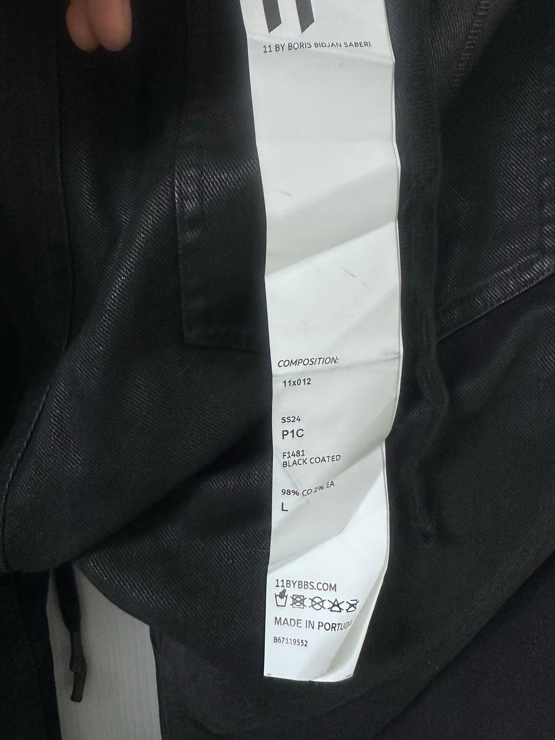 Boris bidjan saberi p1c black waxed pant 상품이미지5