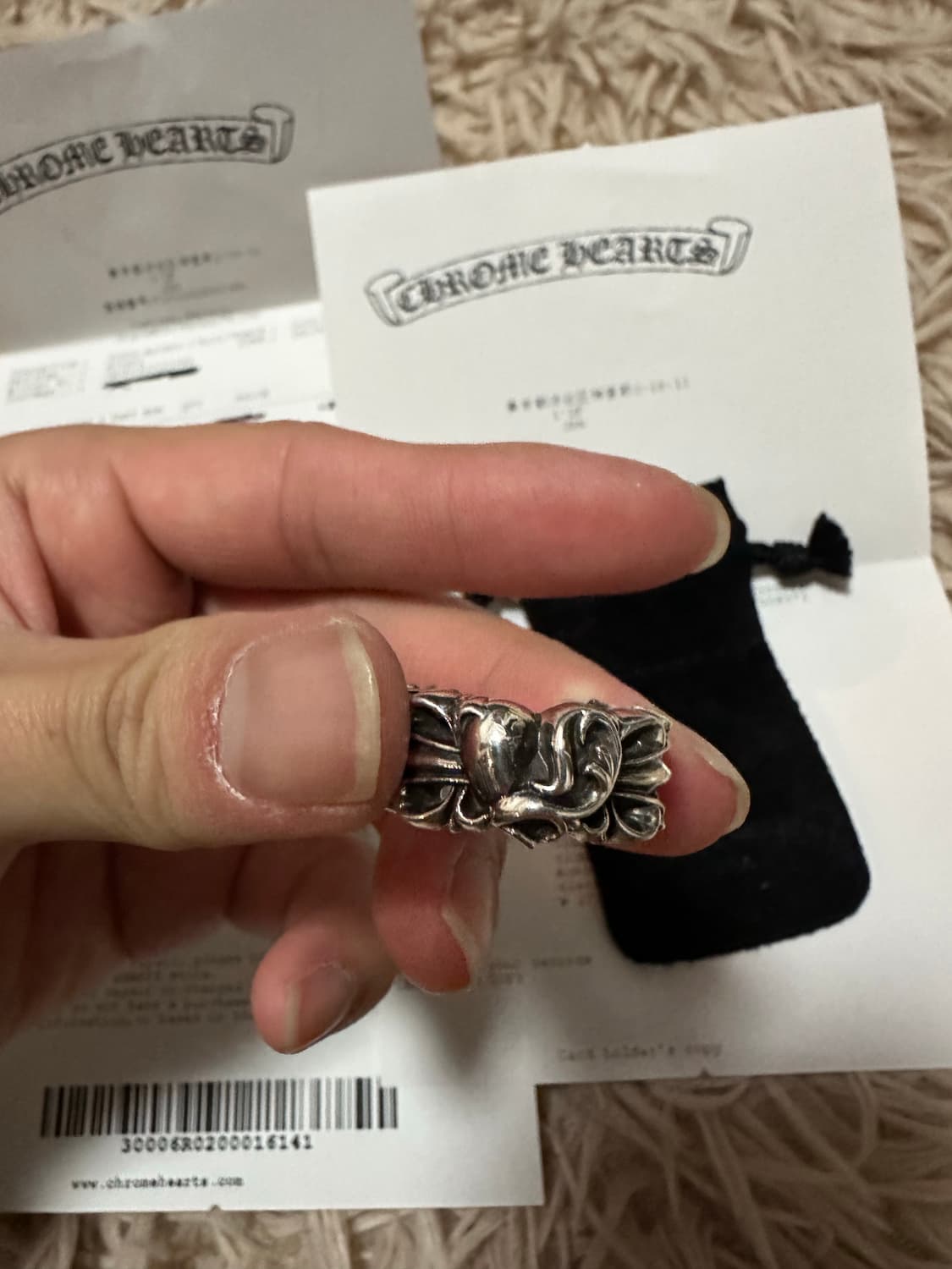 크롬하츠 더블 플로랄 크로스 하트 us7 사이즈 상품이미지7