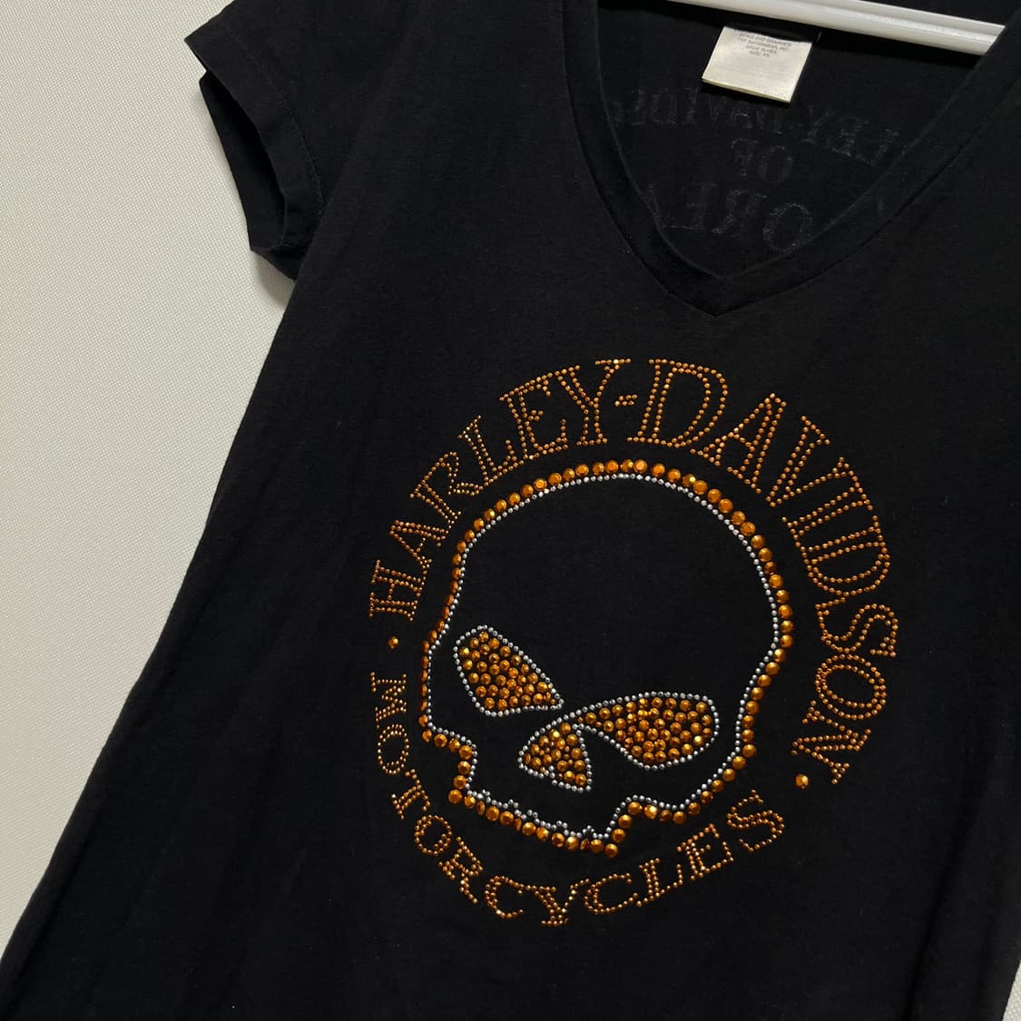 할리데이비슨 해골 블랙 반팔 티셔츠 상품이미지3