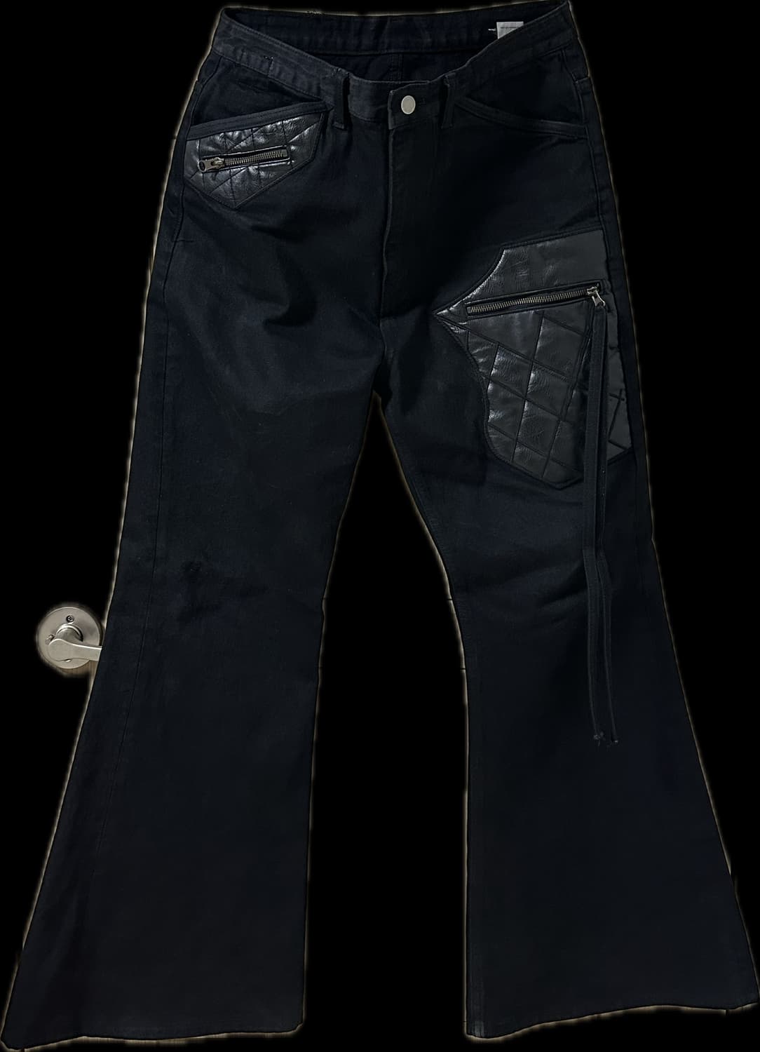 emostanceclub 레더 패치 플레어진 상품이미지2