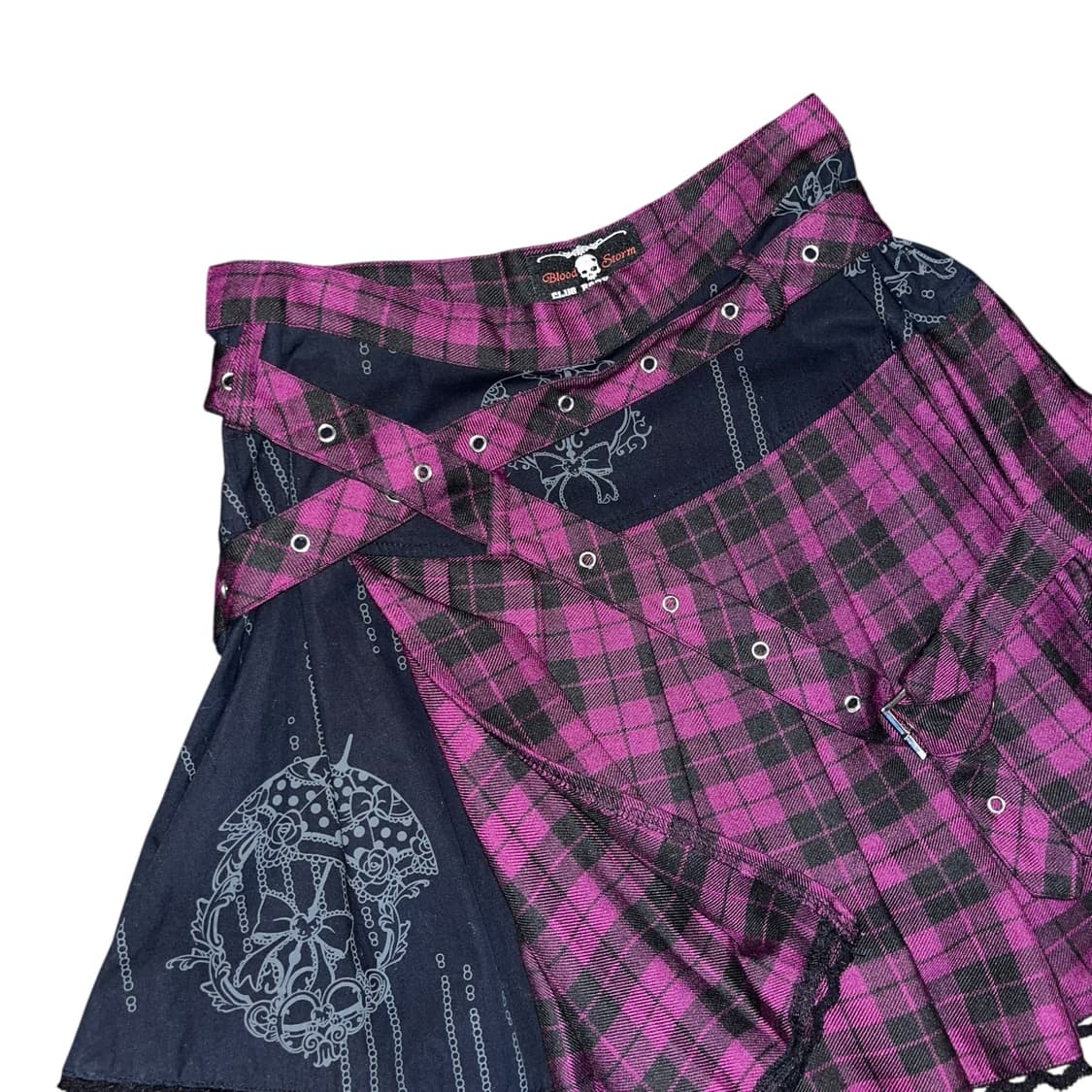Blood Storm 블러드스톰 타탄체크 벨트 스커트 펑크y2k갸루 상품이미지2