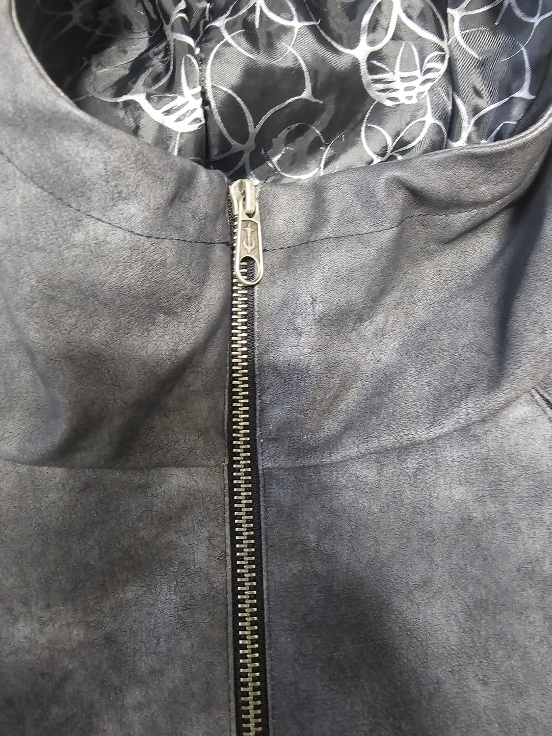 아디다스 x 떠그 클럽 팀가이스트 레더 자켓 블랙 앤티크 실버 (2XL) 상품이미지3