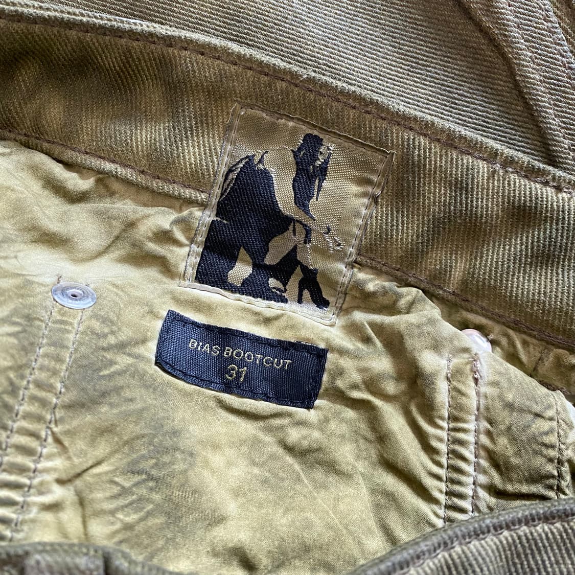 [31] 릭오웬스 다크쉐도우 포터빌 바이어스 부츠컷 세이지 그린 코팅 상품이미지7