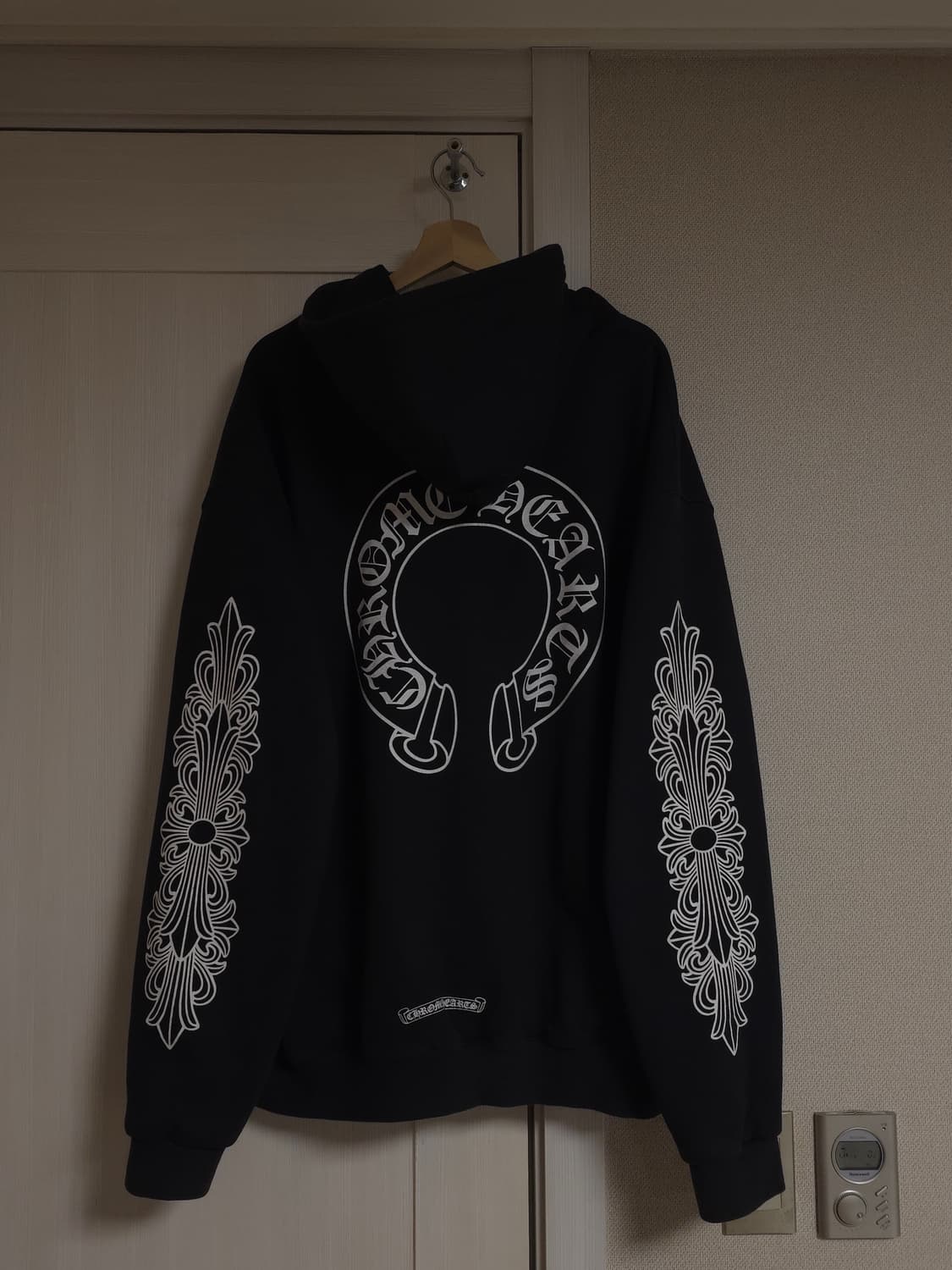 [XXL] 크롬하츠 홀스슈 플로랄 헤비웨이트 후드집업 블랙 상품이미지3