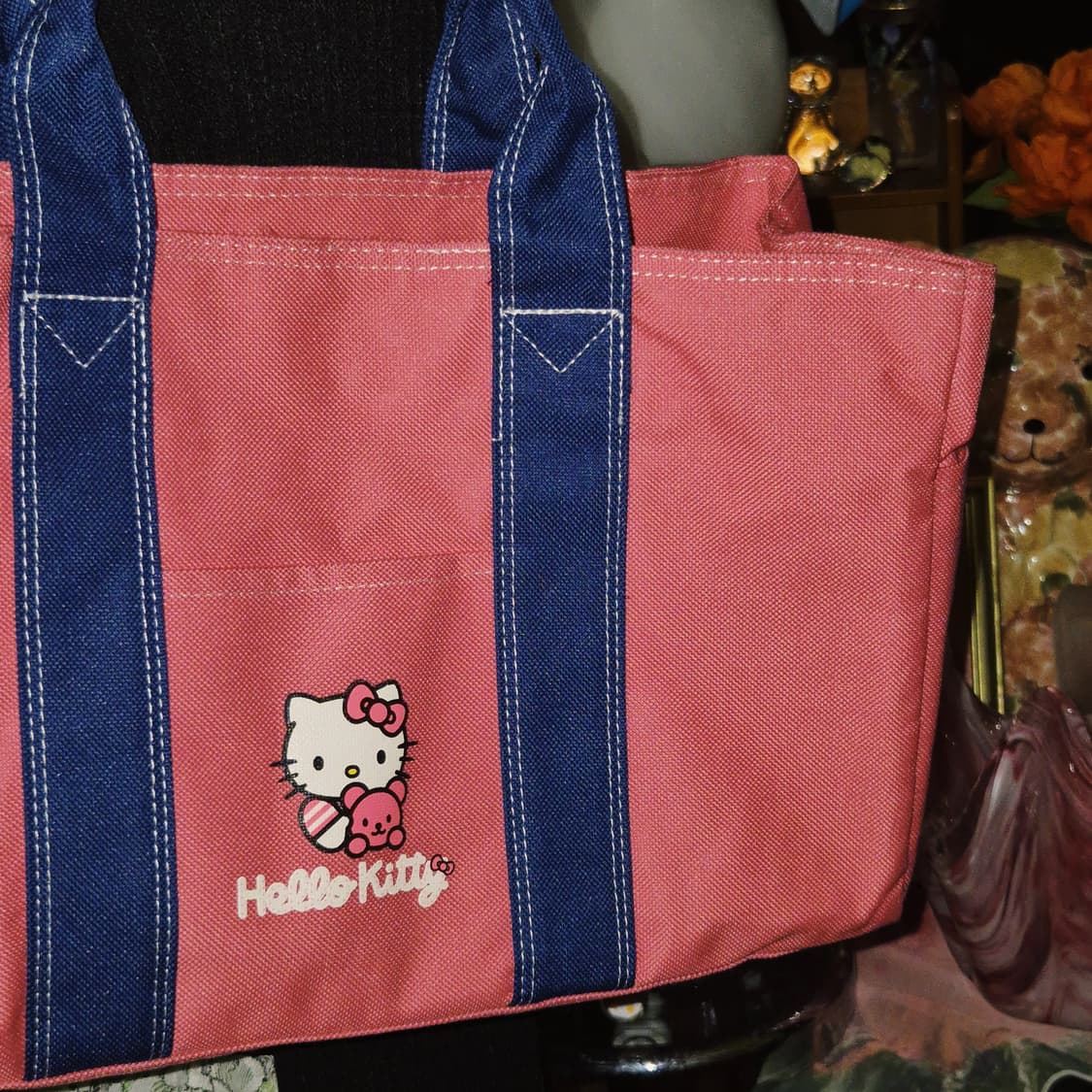 04s 고전 키티 레트로 핑크 캔버스 토트백 상품이미지7