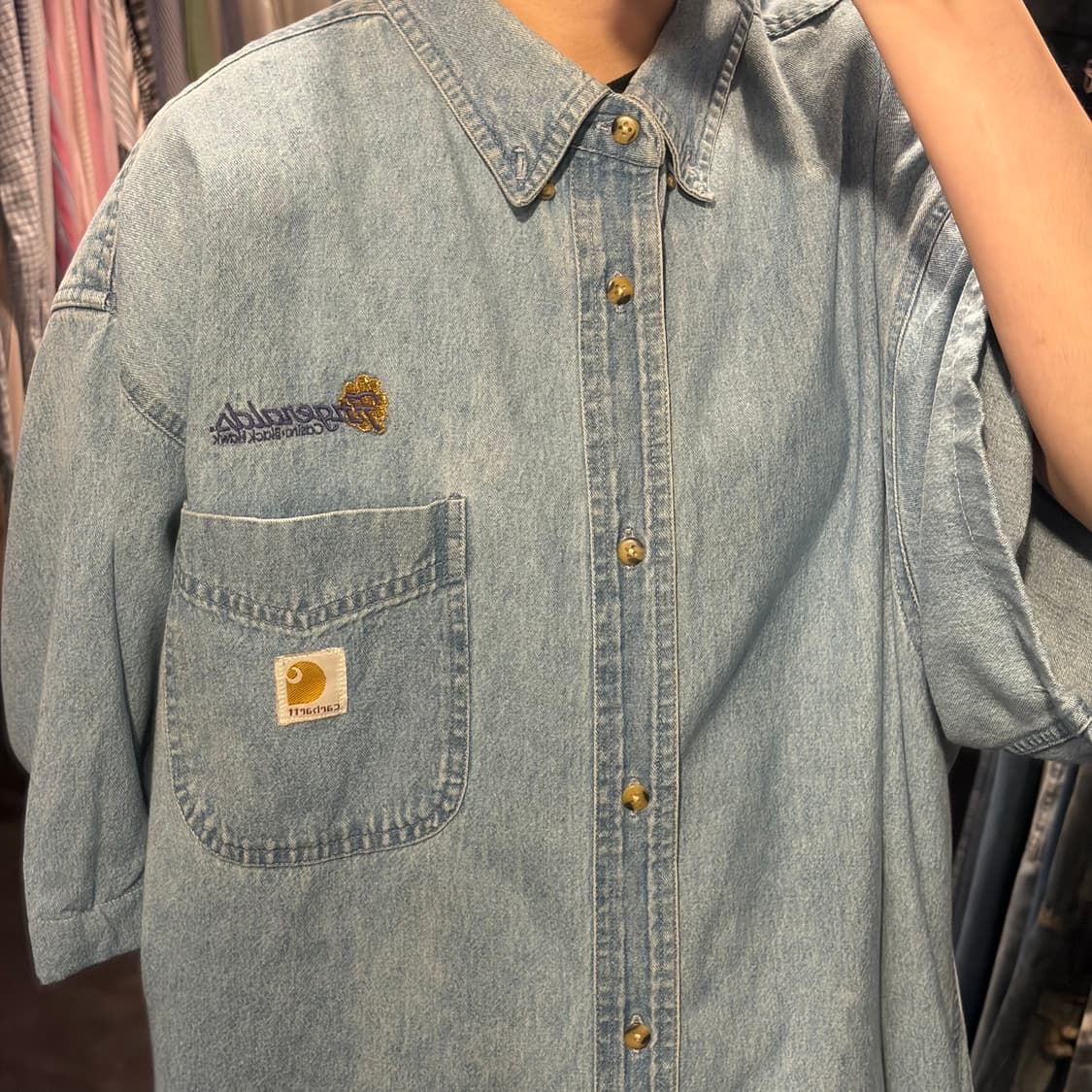 [IM] Carhartt 칼하트 데님 반팔 셔츠 연청 상품이미지3