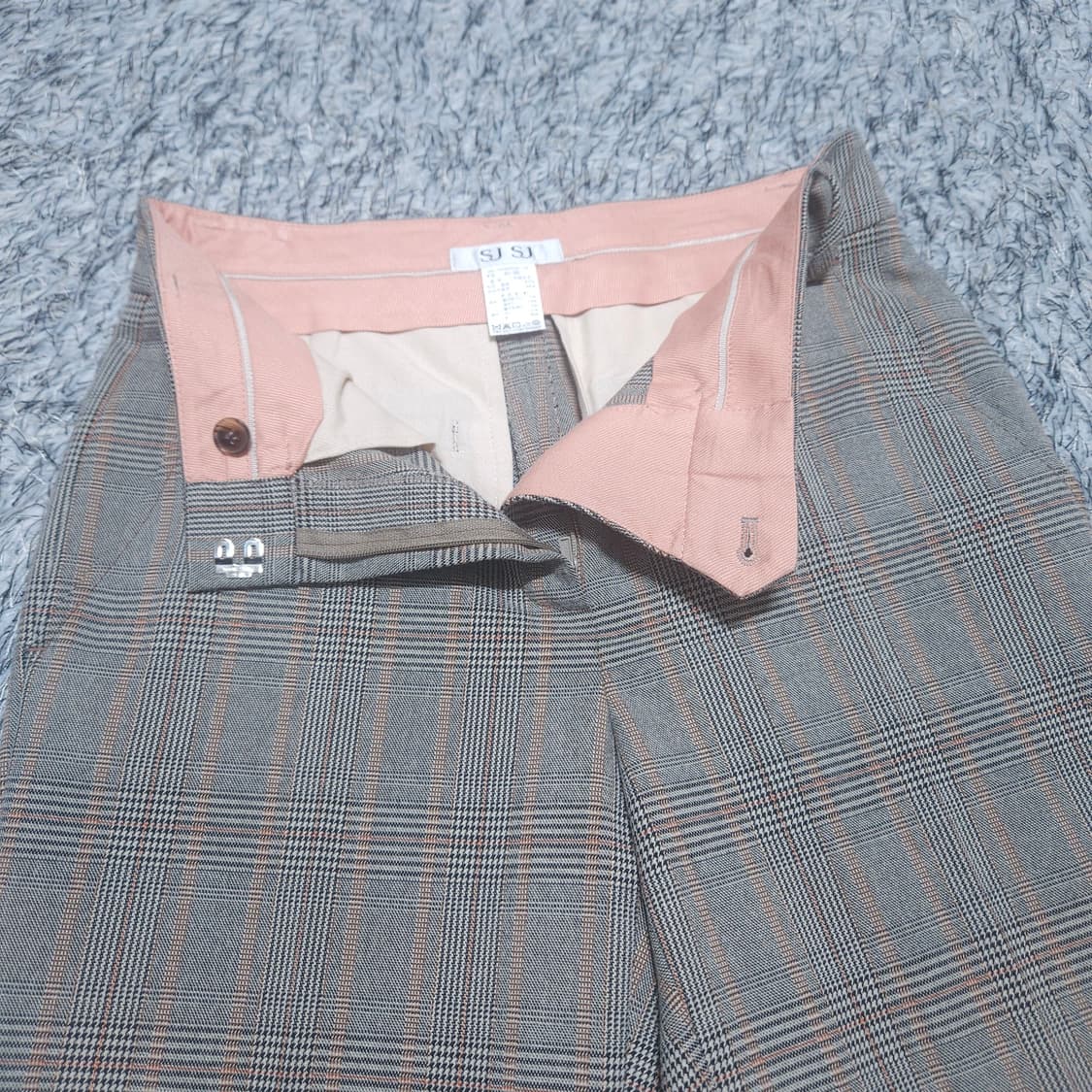 SJSJ) 61-90 와이드체크바지 춘추슬랙스 / 왕눈이샵 상품이미지3