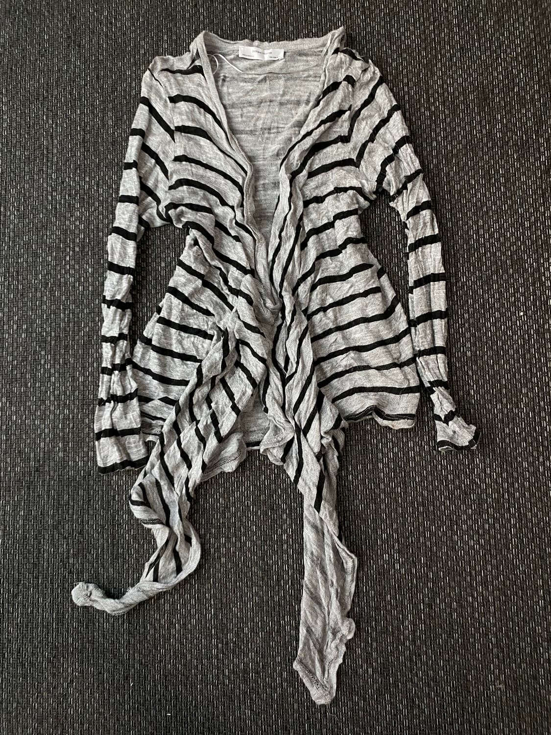 [ZARA] 2000s Stripe Unbalanced Cardigan 상품이미지4