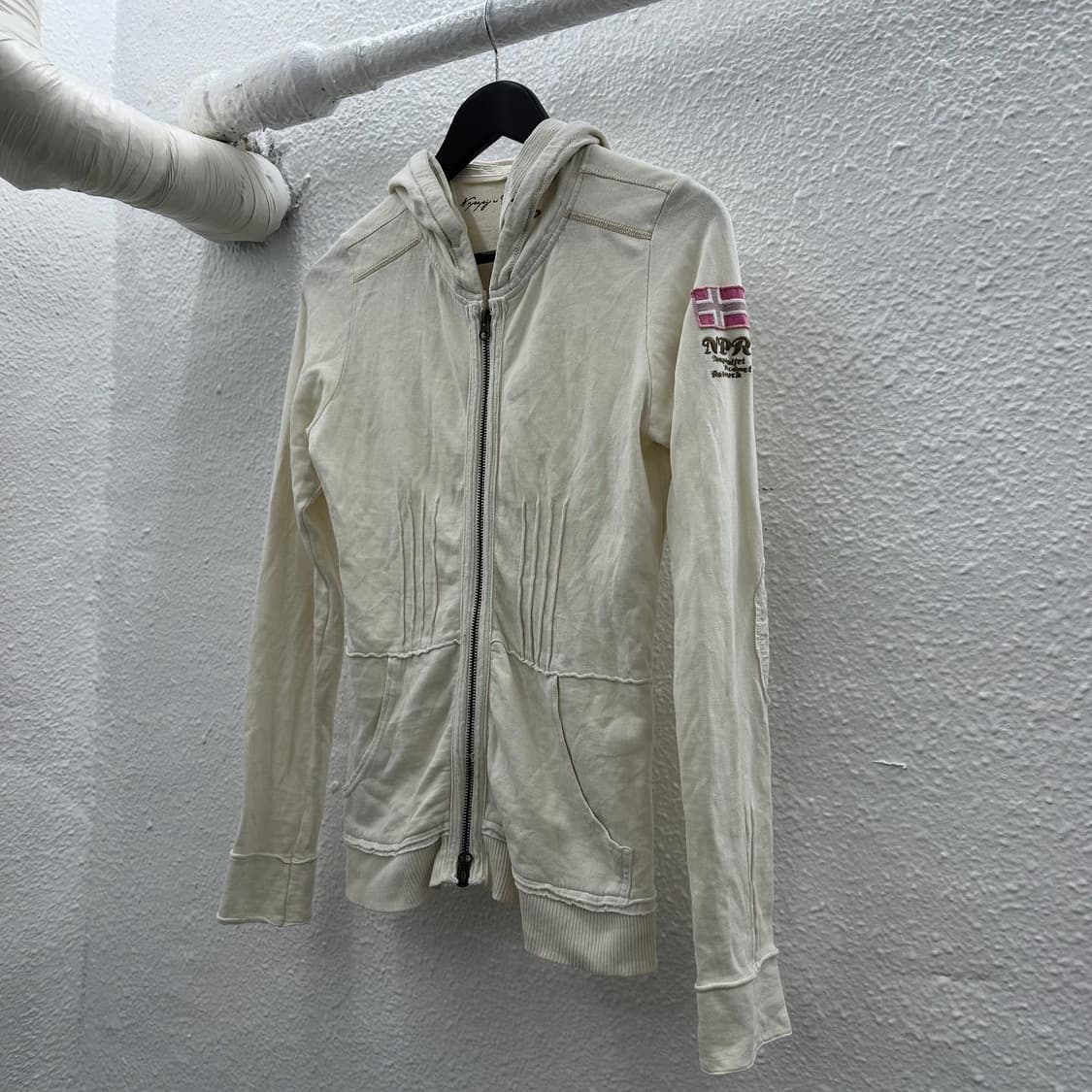 Y2K ivory detail hoodie 상품이미지5
