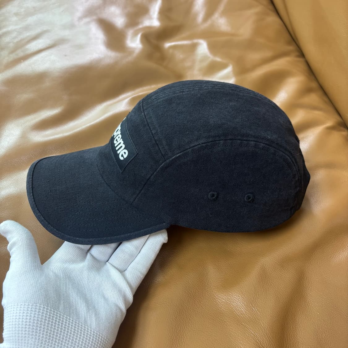 슈프림 캠프캡 모자 박스로고 24ss 워시드 캔버스 블랙 상품이미지5