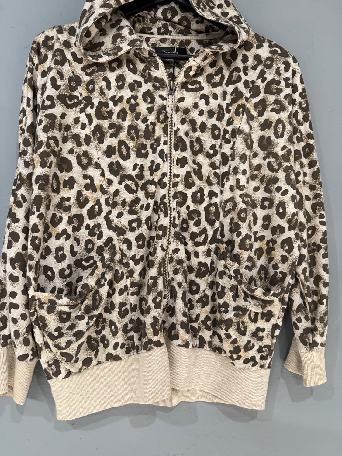 leopard pattern pocket hood zip-up  상품이미지6