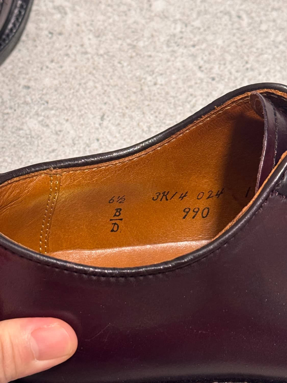 알든 990 코도반 6.5d 버건디 상품이미지6