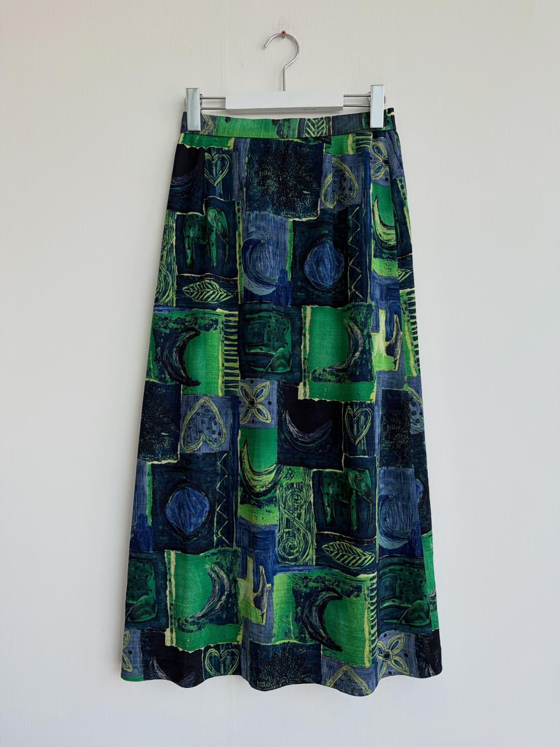 SALE) SaintJoie 그린 블루 추상패턴 롱 스커트 상품이미지1