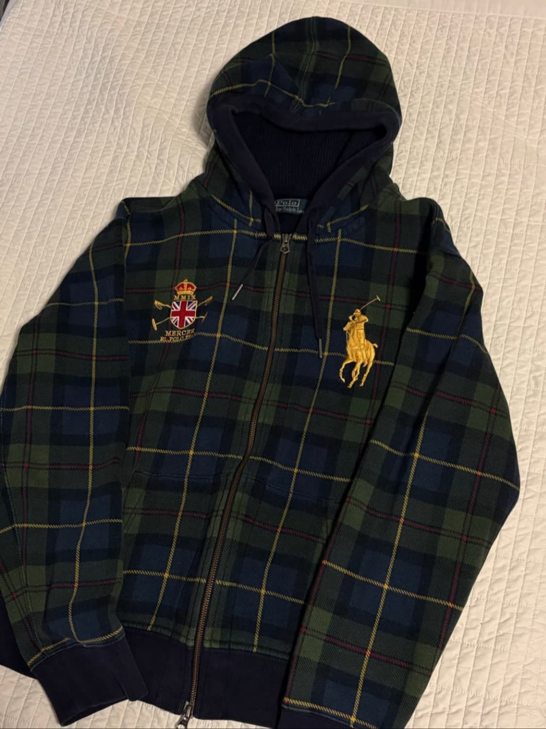 폴로 랄프로렌 빅포니 블랙와치 타탄체크 써멀 후드집업 상품이미지1