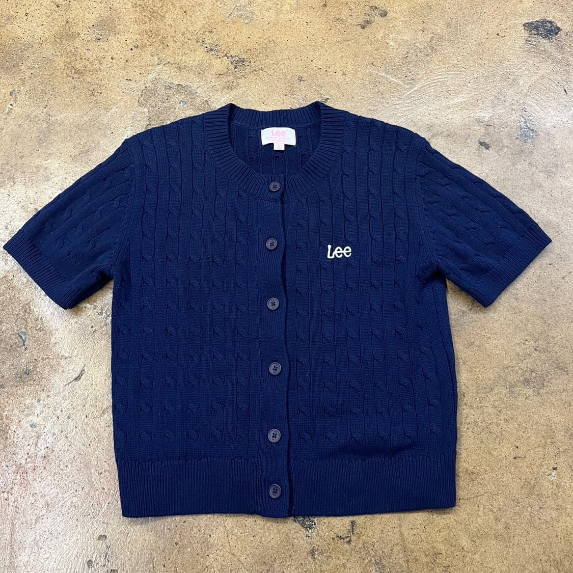 리 네이비 반팔 니트 가디건  상품이미지2