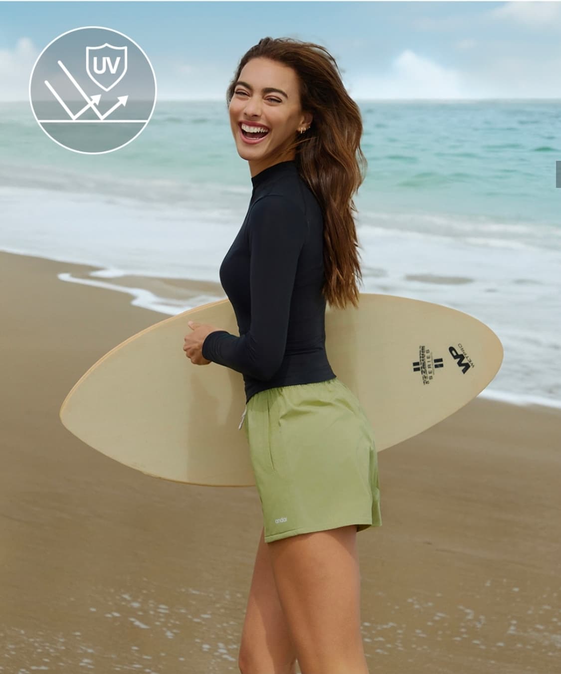 안다르 풀앤비치 집업 래쉬가드 블랙 S 55 수영복 비치웨어 지퍼 검정 상품이미지5