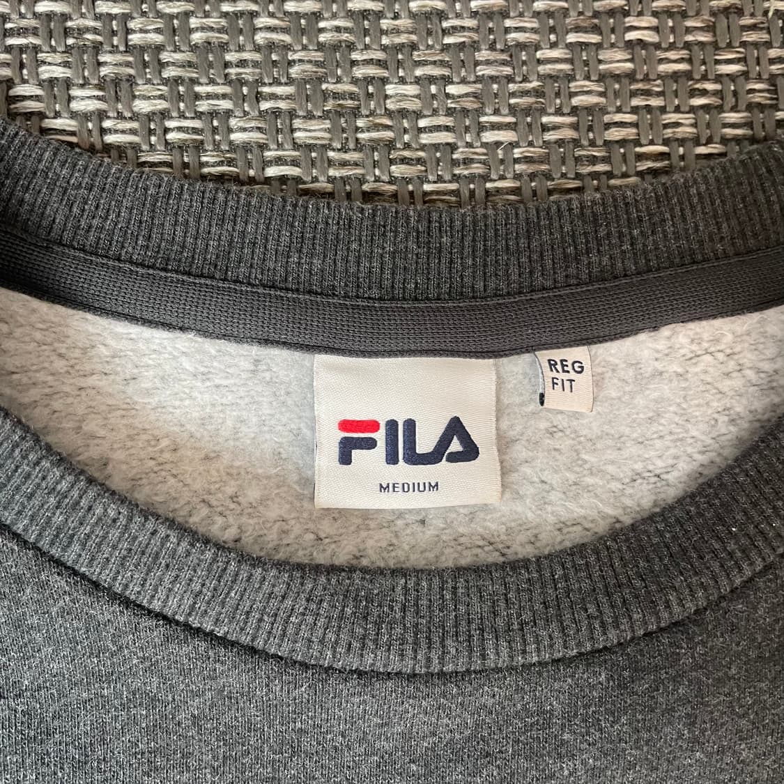 휠라 빅로고 프린팅 기모 다크 그레이 맨투맨 M 상품이미지4